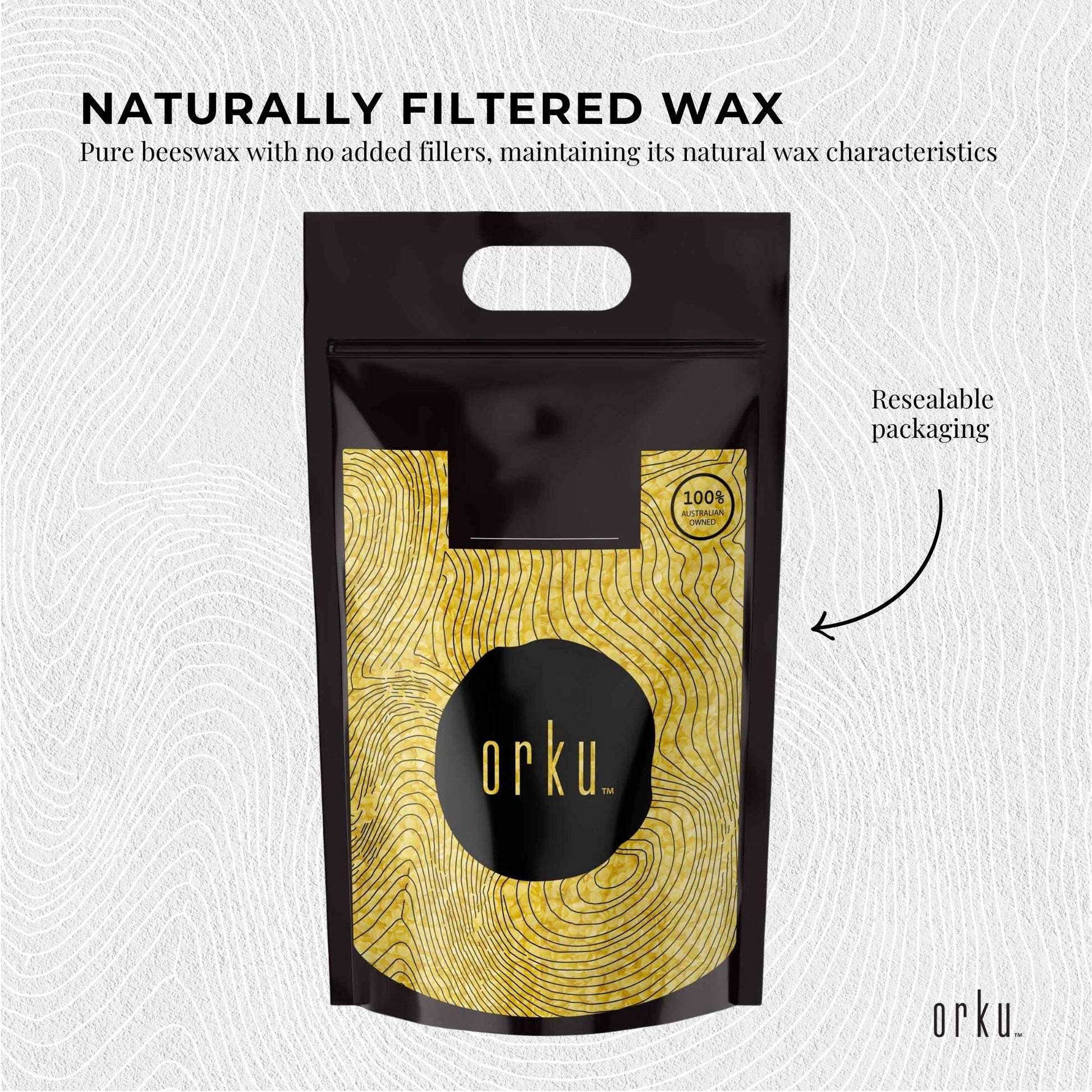 Orku 5Kg Organic Beeswax Pellets Yellow - Cosmetic Grade Pure Bees Wax Pastilles
