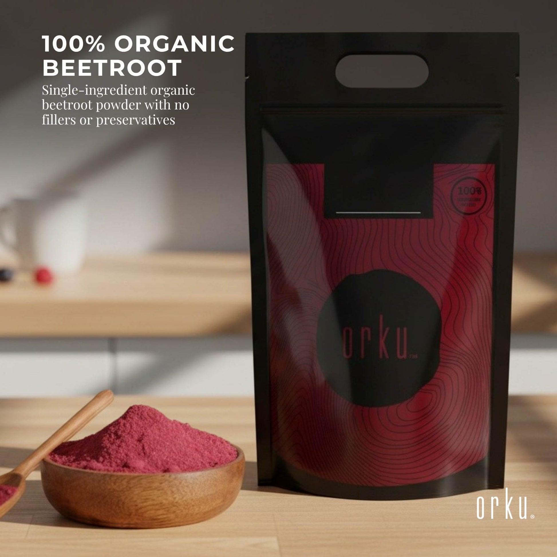 Orku 10Kg Organic Beetroot Powder ACO Certified 100% Pure Beet Root