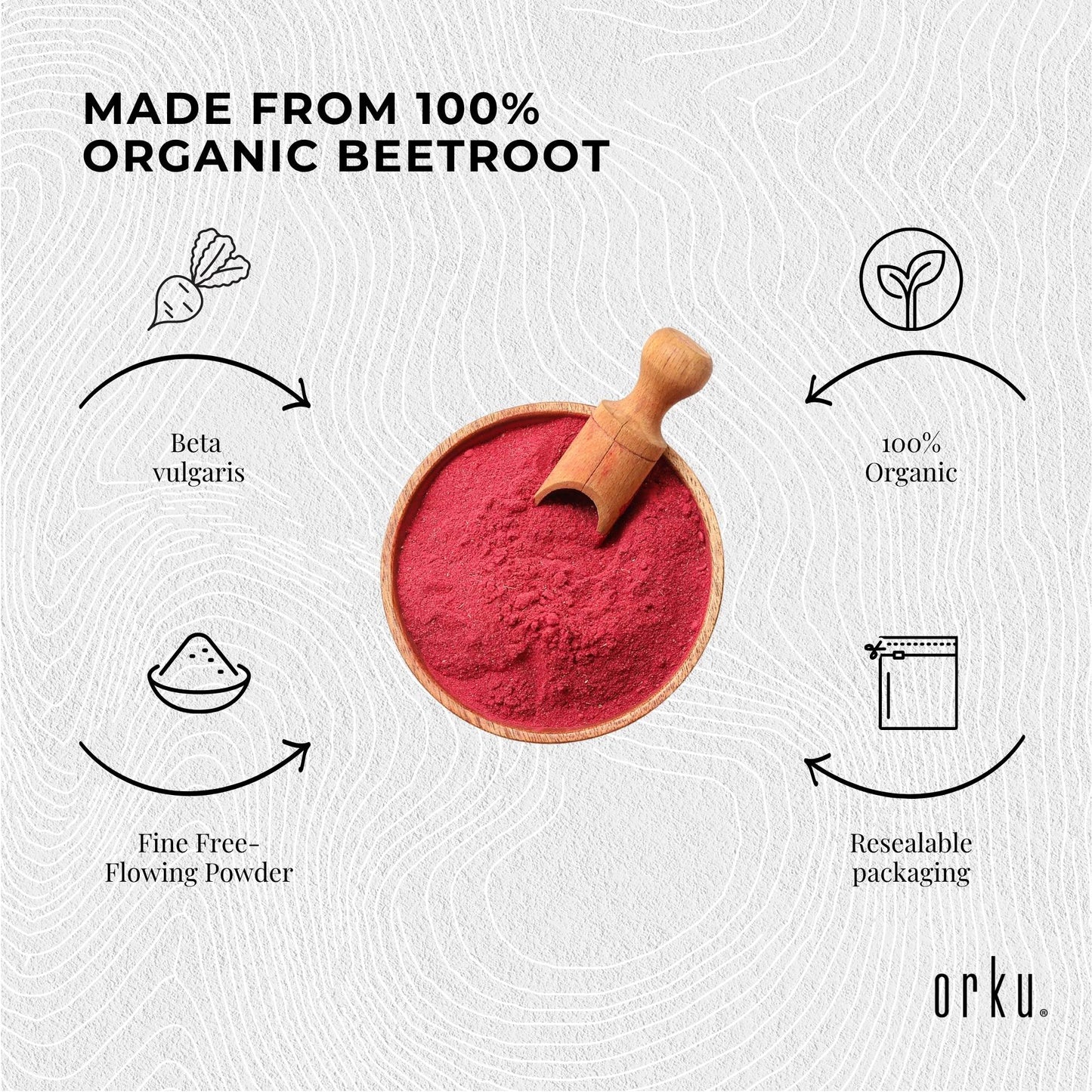 Orku 10Kg Organic Beetroot Powder ACO Certified 100% Pure Beet Root