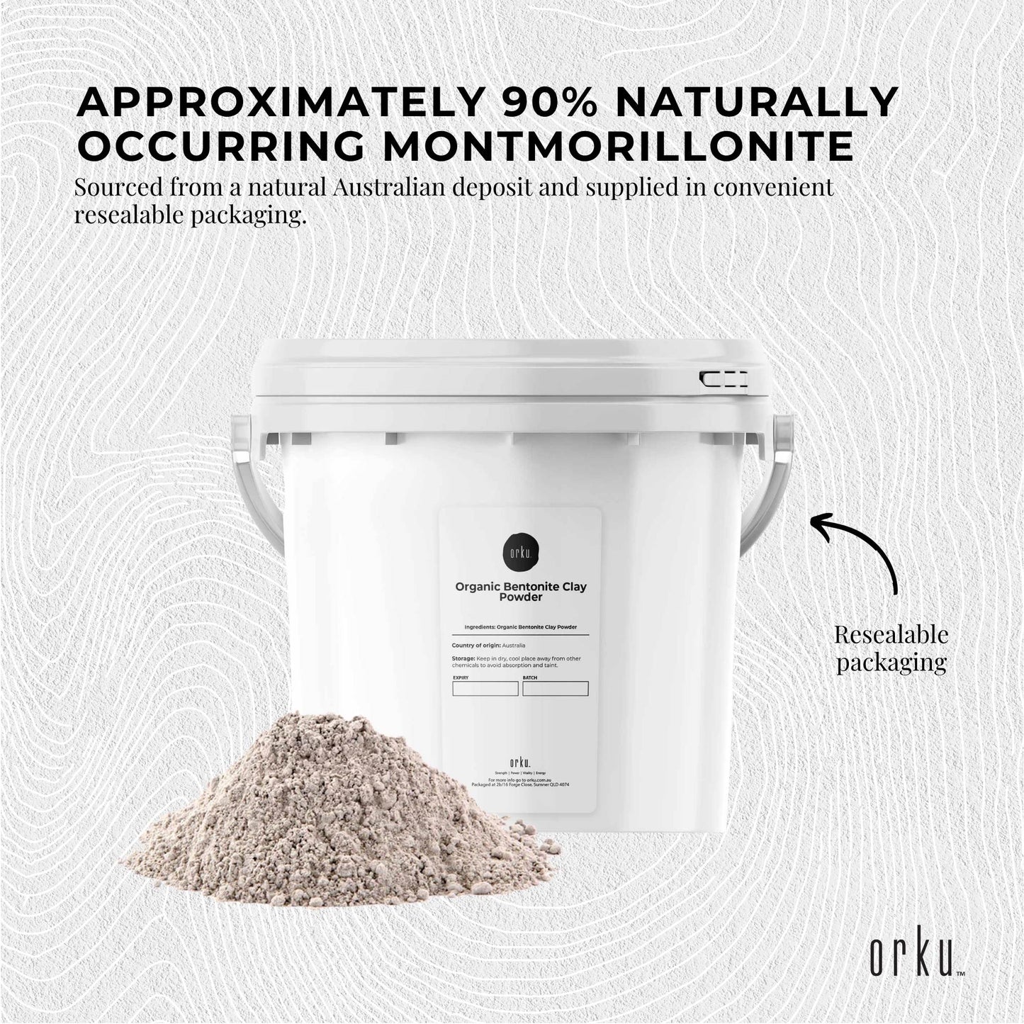 Orku 5Kg Organic Bentonite Clay Powder Cosmetic Grade Montmorillonite