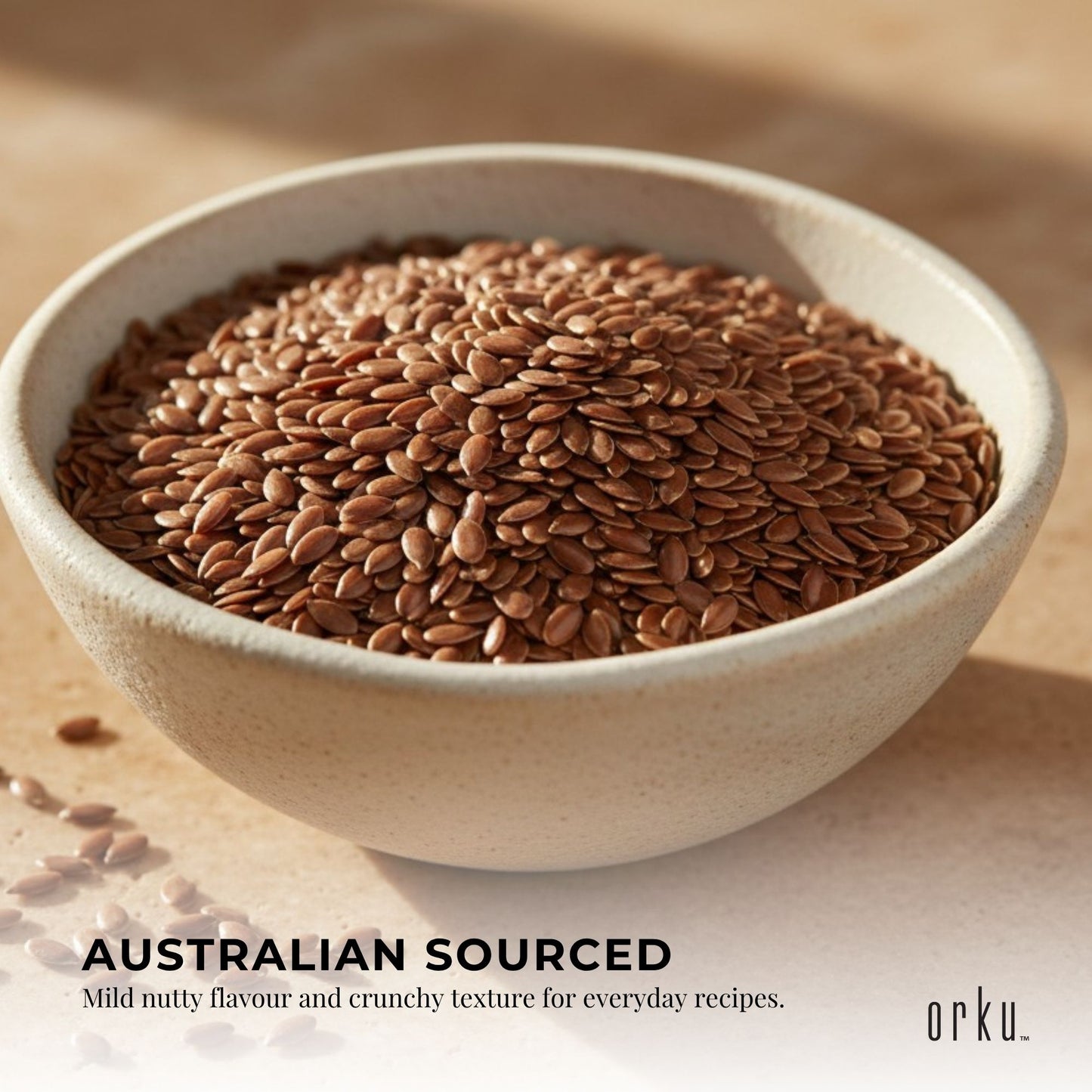 Orku 5Kg Organic Brown Linseed Flaxseed Whole Grain Non GMO Bulk