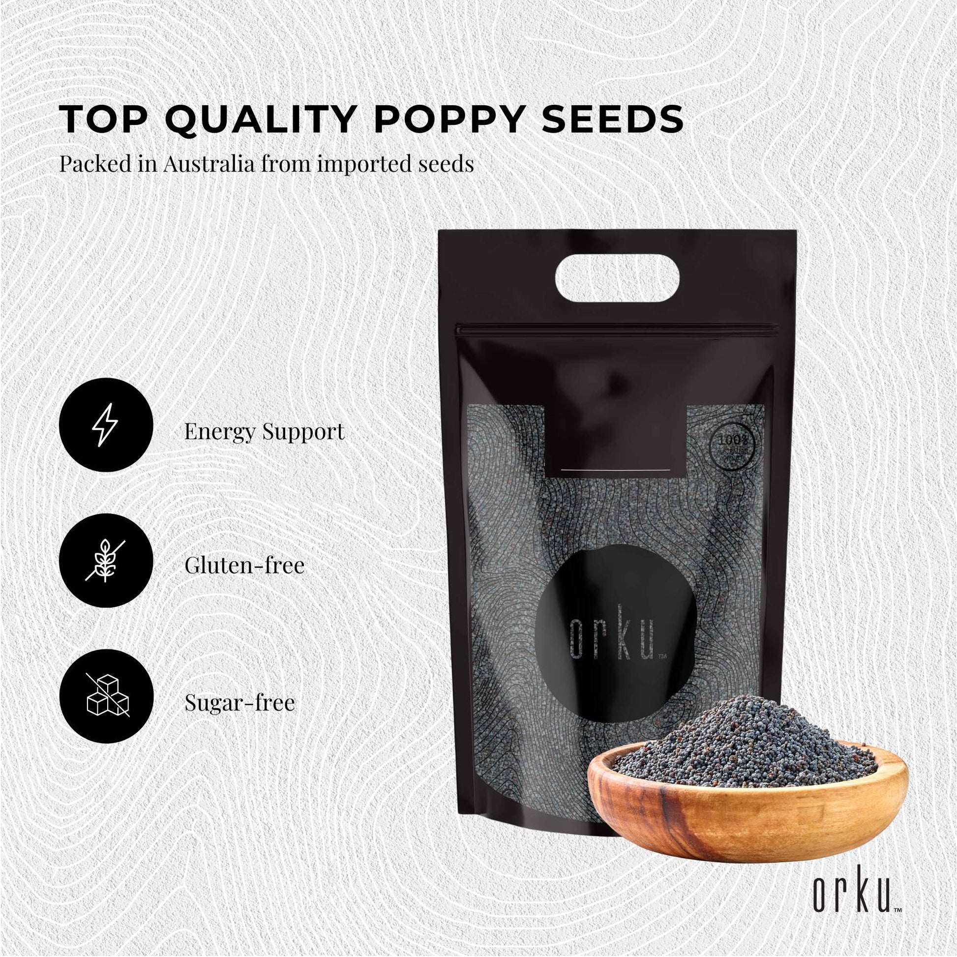 Orku 5Kg Poppy Seeds Unwashed Papaver Somniferum For Baking and Decorating