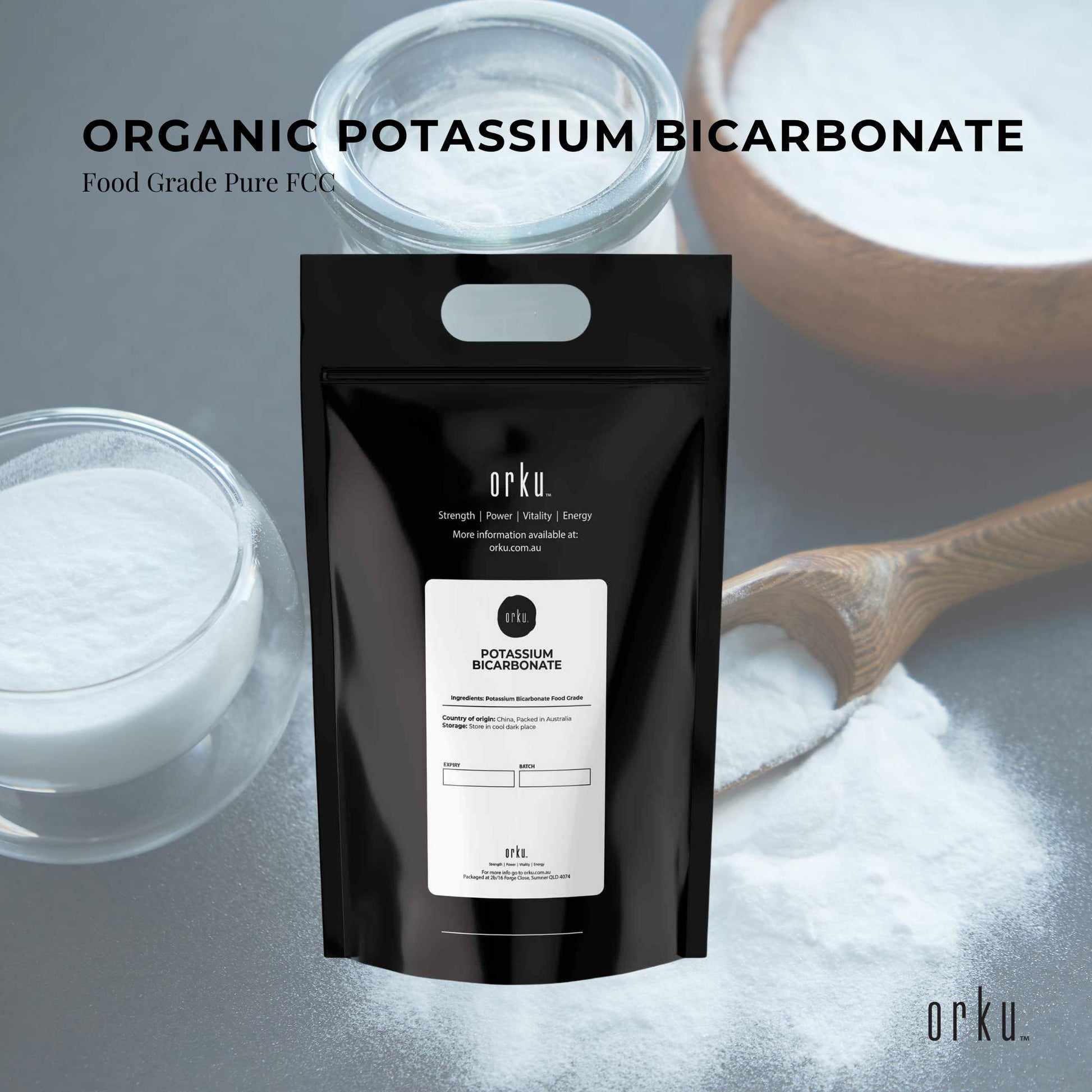 Orku 5Kg Potassium Bicarbonate Powder - Food Grade Pure FCC Brewing Baking