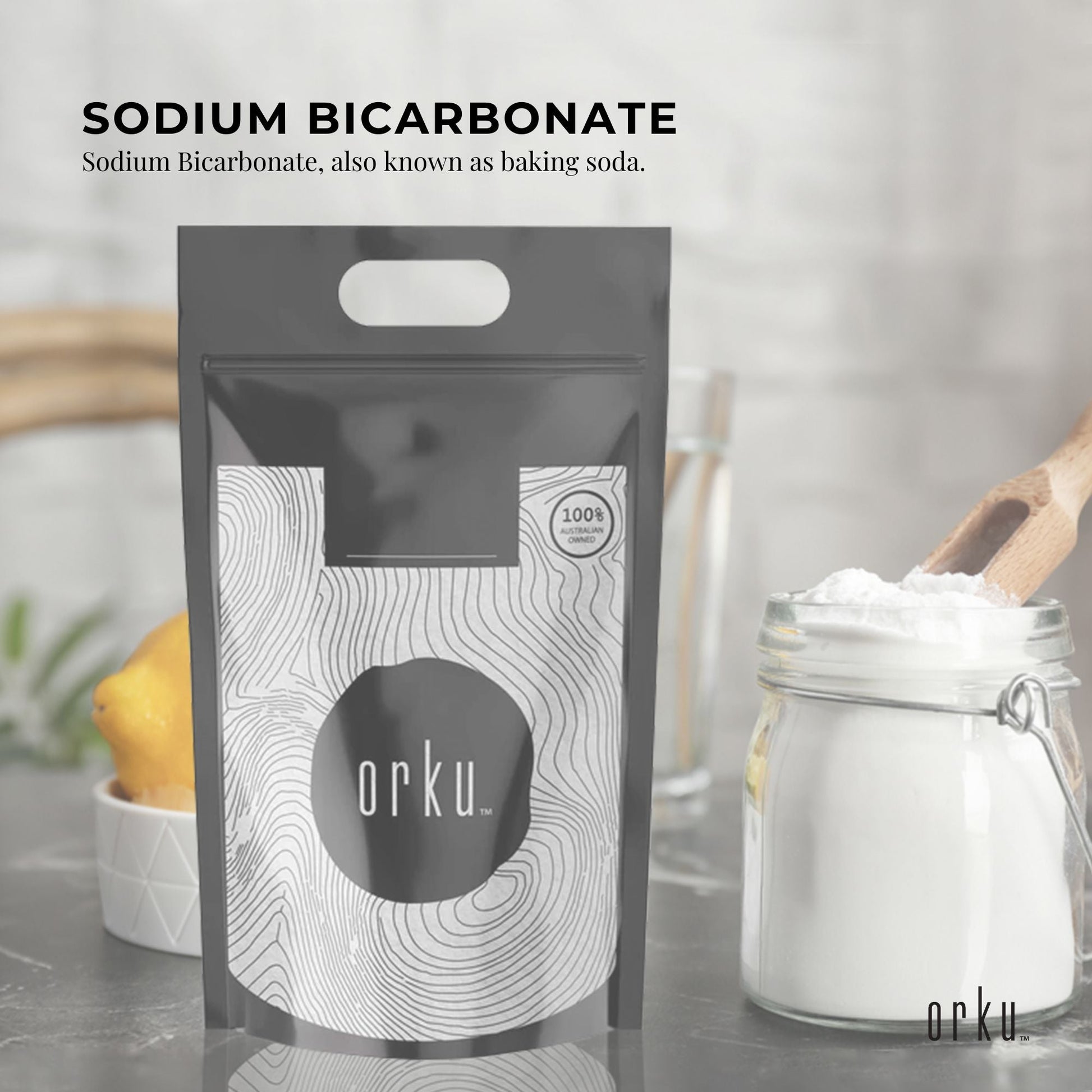 Orku 5Kg Sodium Bicarbonate Food Grade Baking Soda Aluminium Free NaHCO3 Powder