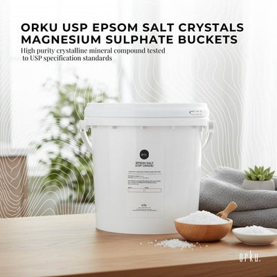 Orku 5Kg USP Epsom Salt Crystals Magnesium Sulphate Tub - Bath Soak Salts