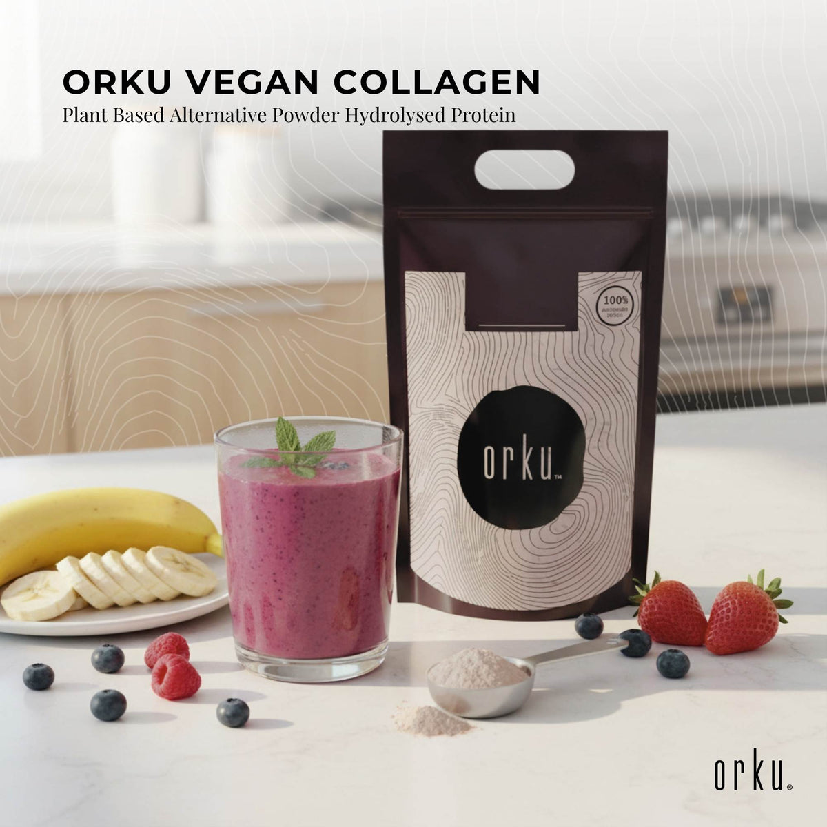 Orku 10Kg Vegan Collagen Plant Based Alternative Powder Hydrolysed Protein