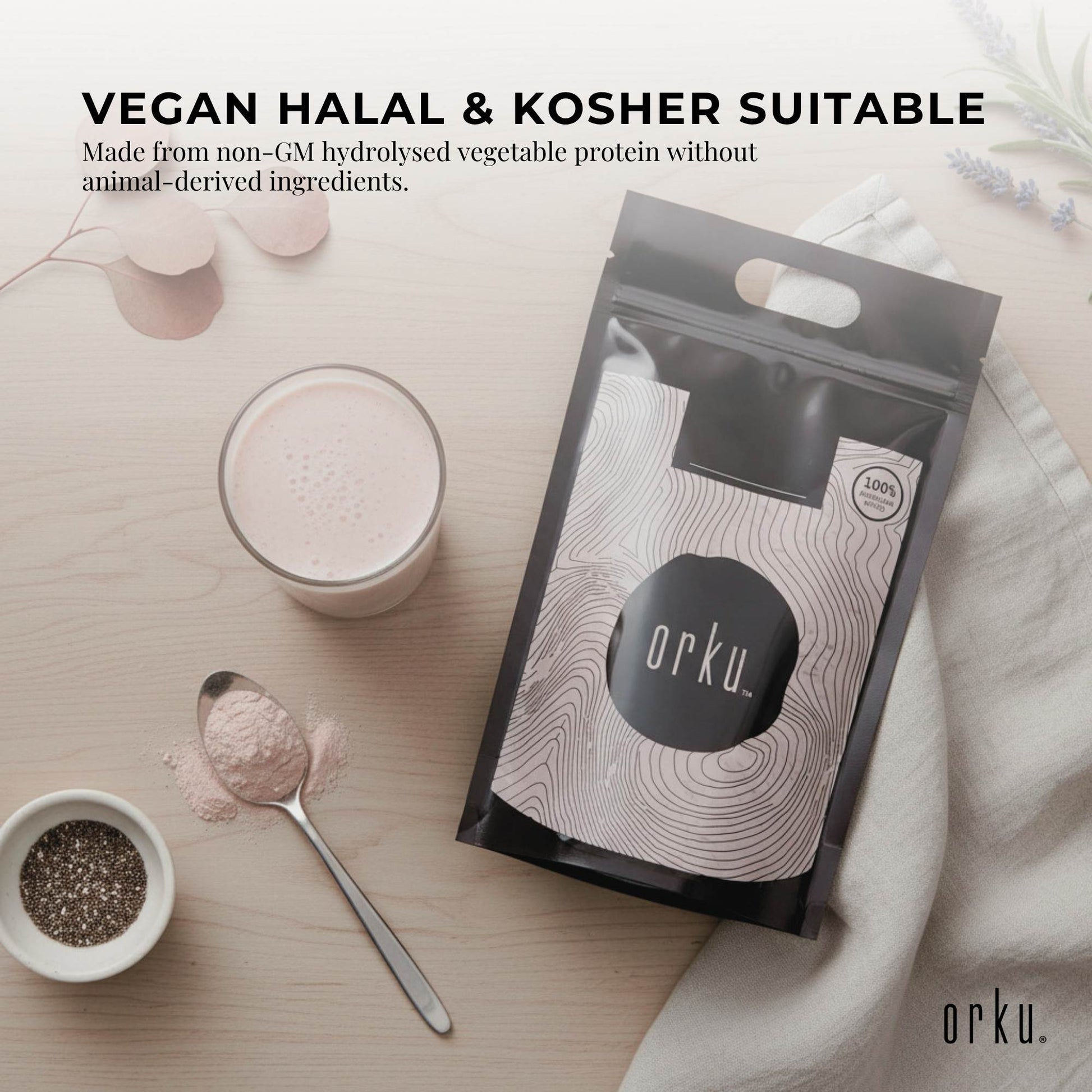Orku 10Kg Vegan Collagen Plant Based Alternative Powder Hydrolysed Protein