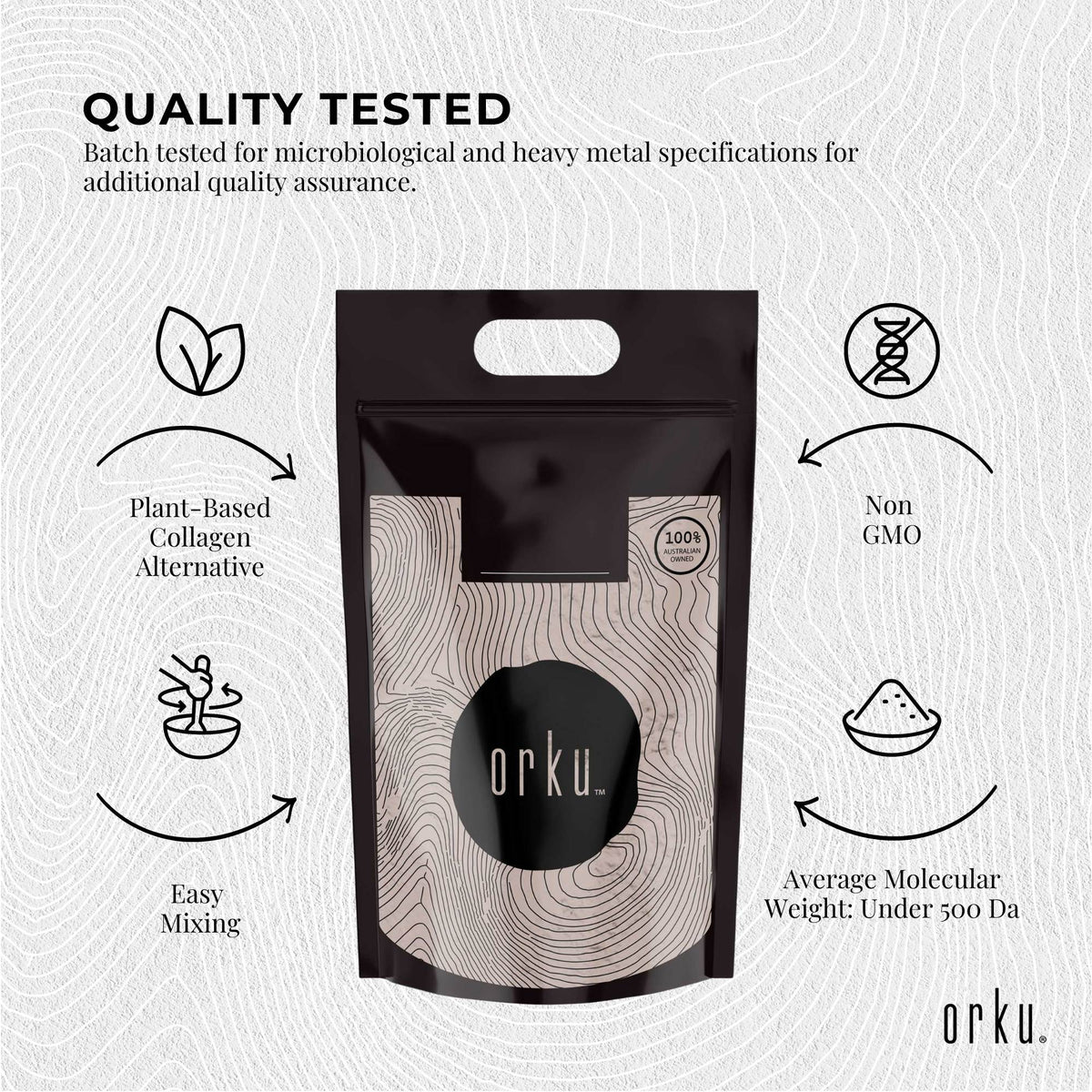 Orku 10Kg Vegan Collagen Plant Based Alternative Powder Hydrolysed Protein