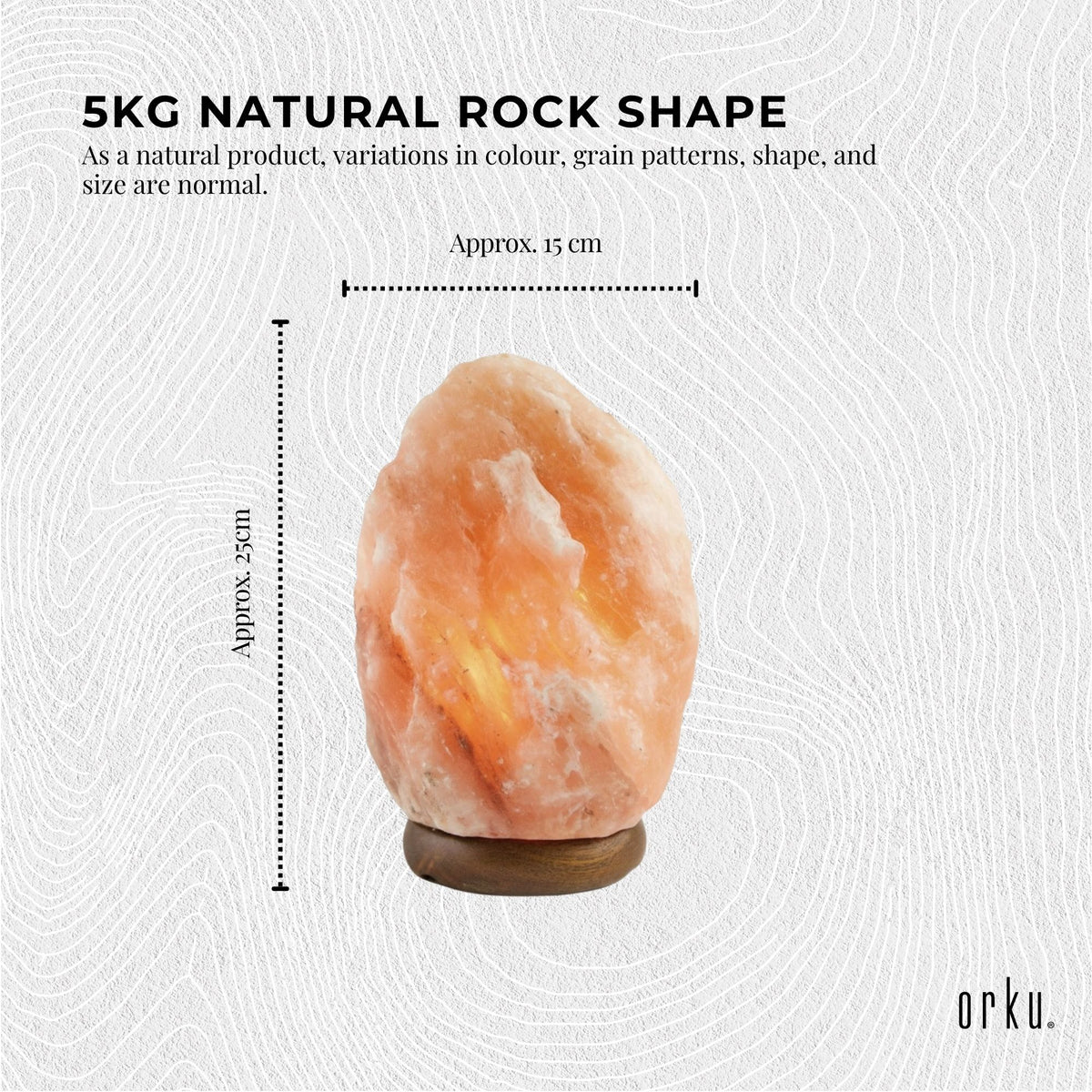 Orku 5Kgs Himalayan Pink Salt Lamp - X-Large Natural Rock Night Light