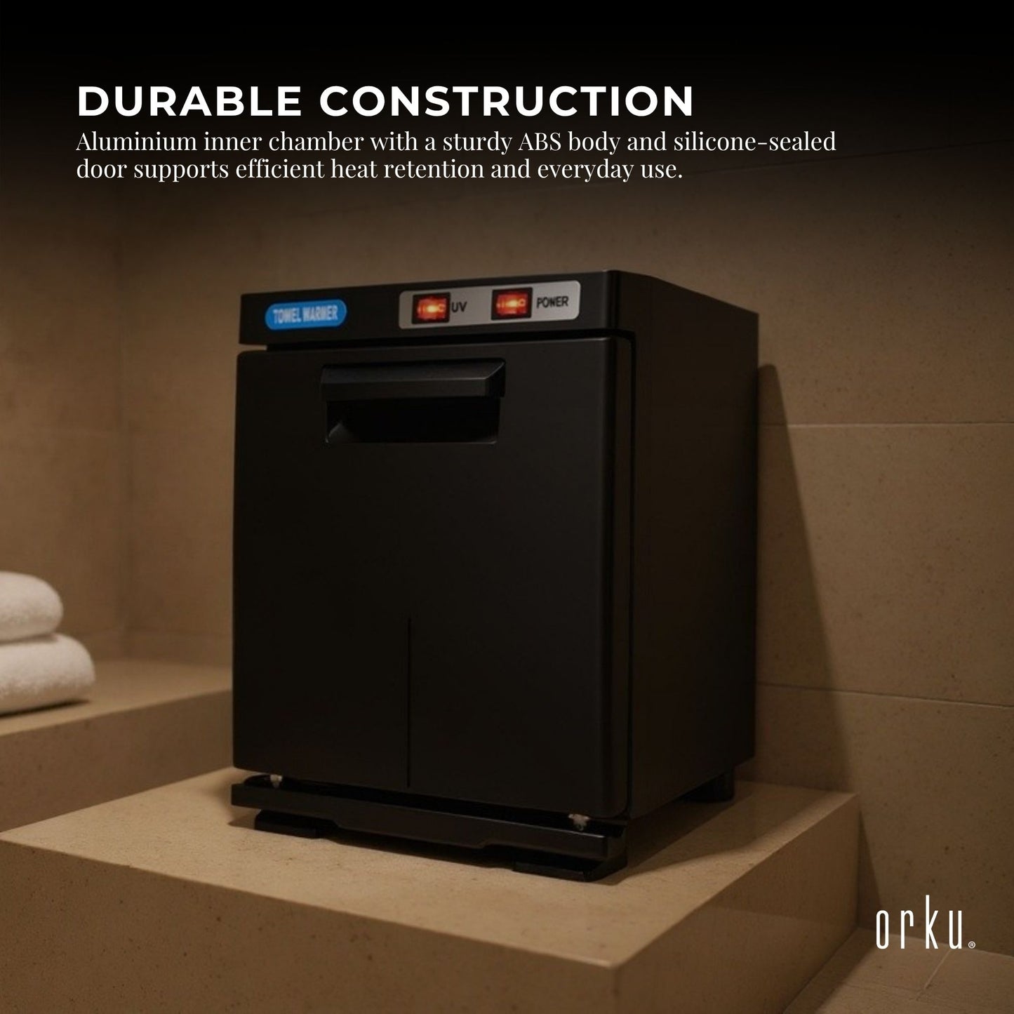 Orku 5L Electric Hand Towel Warmer UV Cabinet Salon Spa Black