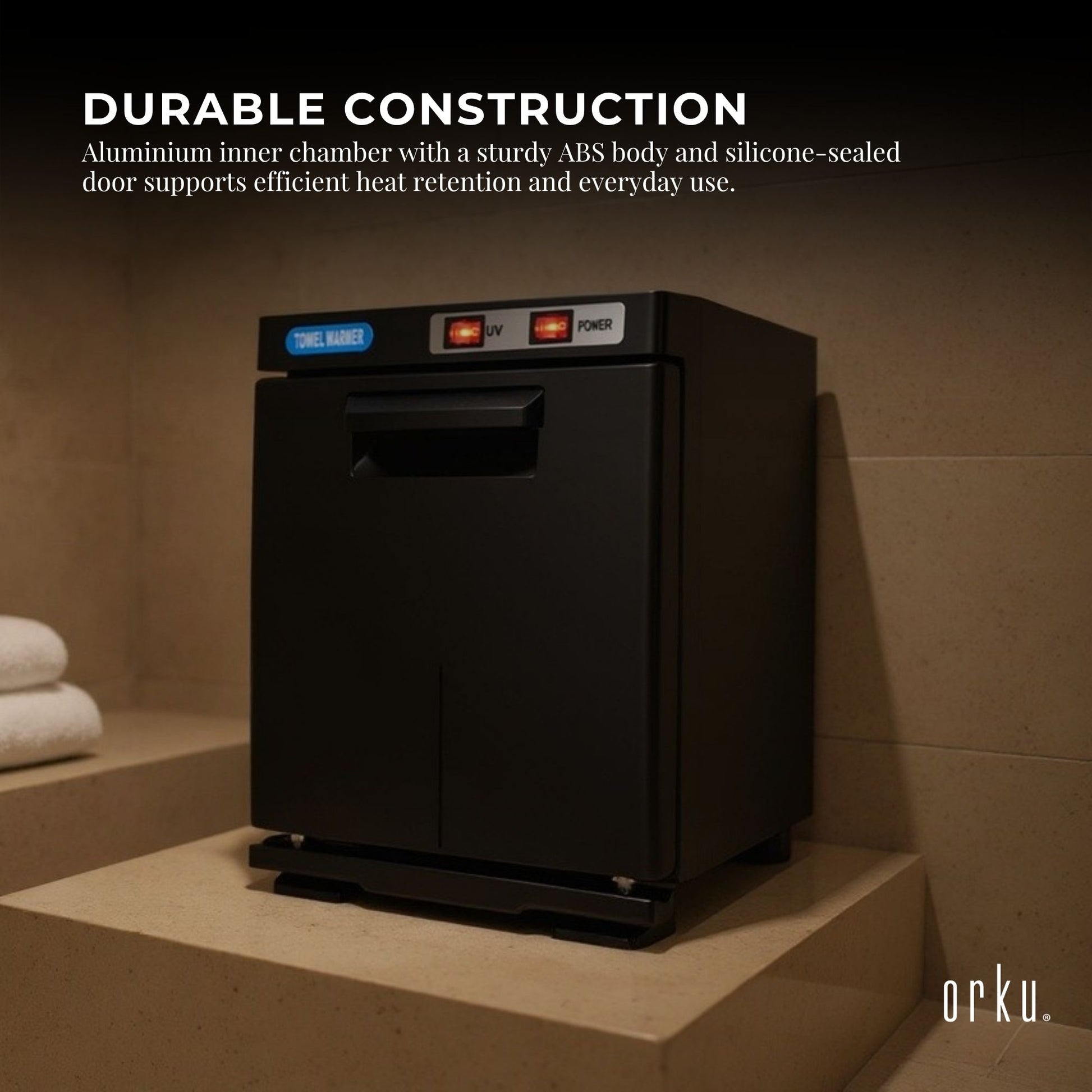 Orku 5L Electric Hand Towel Warmer UV Cabinet Salon Spa Black