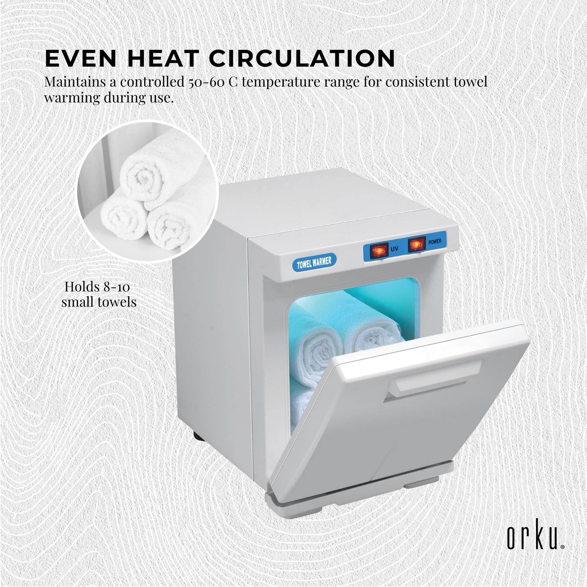 Orku 5L Electric Hand Towel Warmer UV Cabinet Salon Spa White