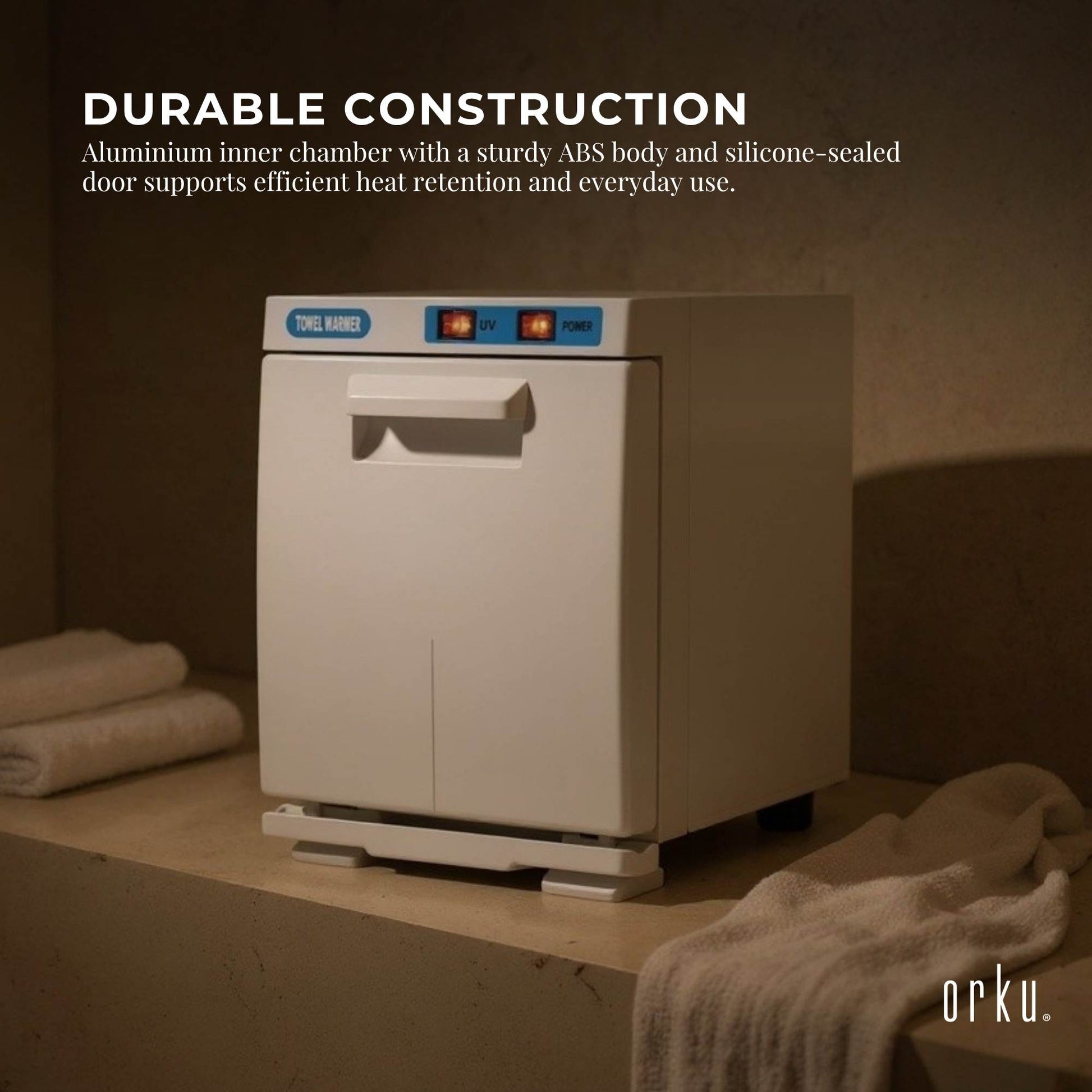 Orku 5L Electric Hand Towel Warmer UV Cabinet Salon Spa White