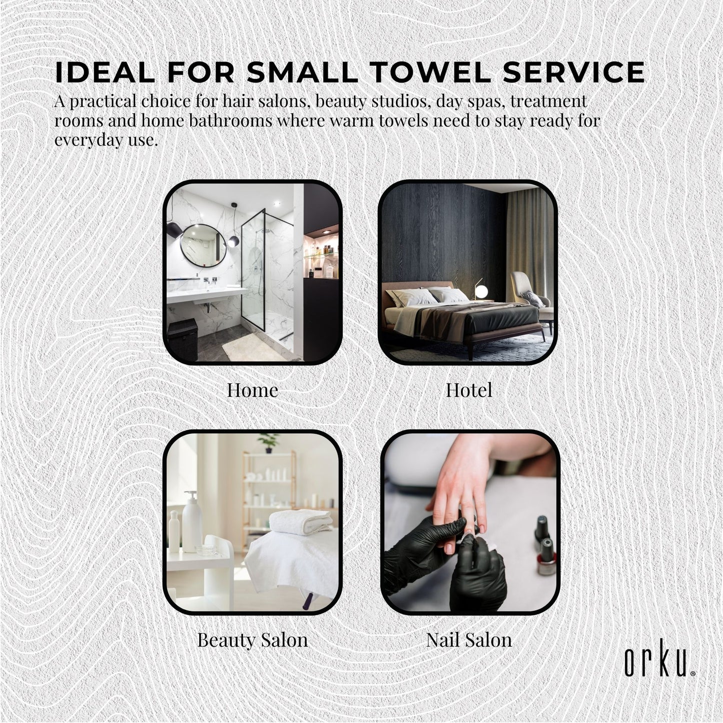 Orku 5L Electric Hand Towel Warmer UV Cabinet Salon Spa White