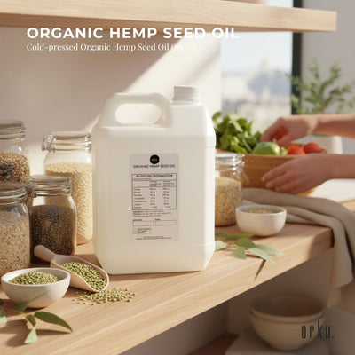 Orku 5L Organic Hemp Seed Oil - Cold Pressed Food Grade Oils