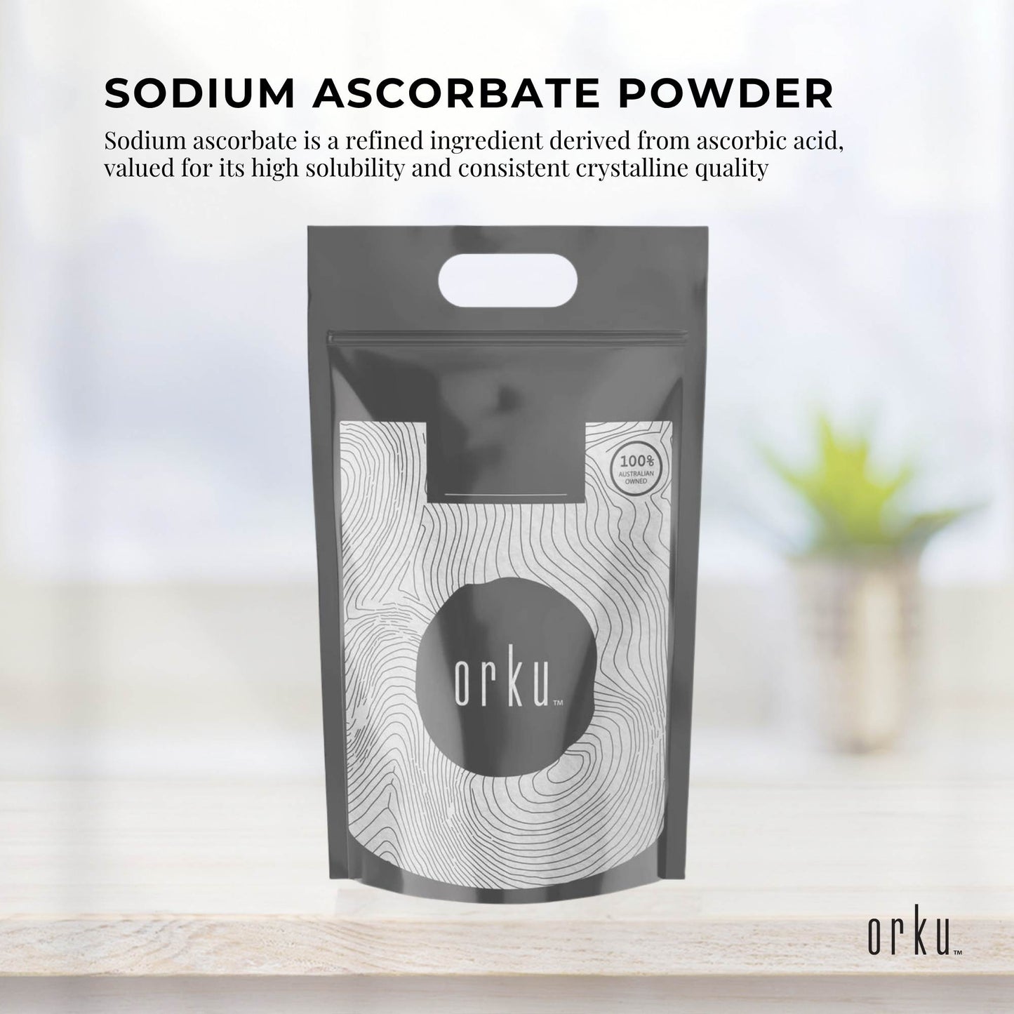 Orku 5kg Sodium Ascorbate - High Purity Soluble Crystalline Powder Ingredient