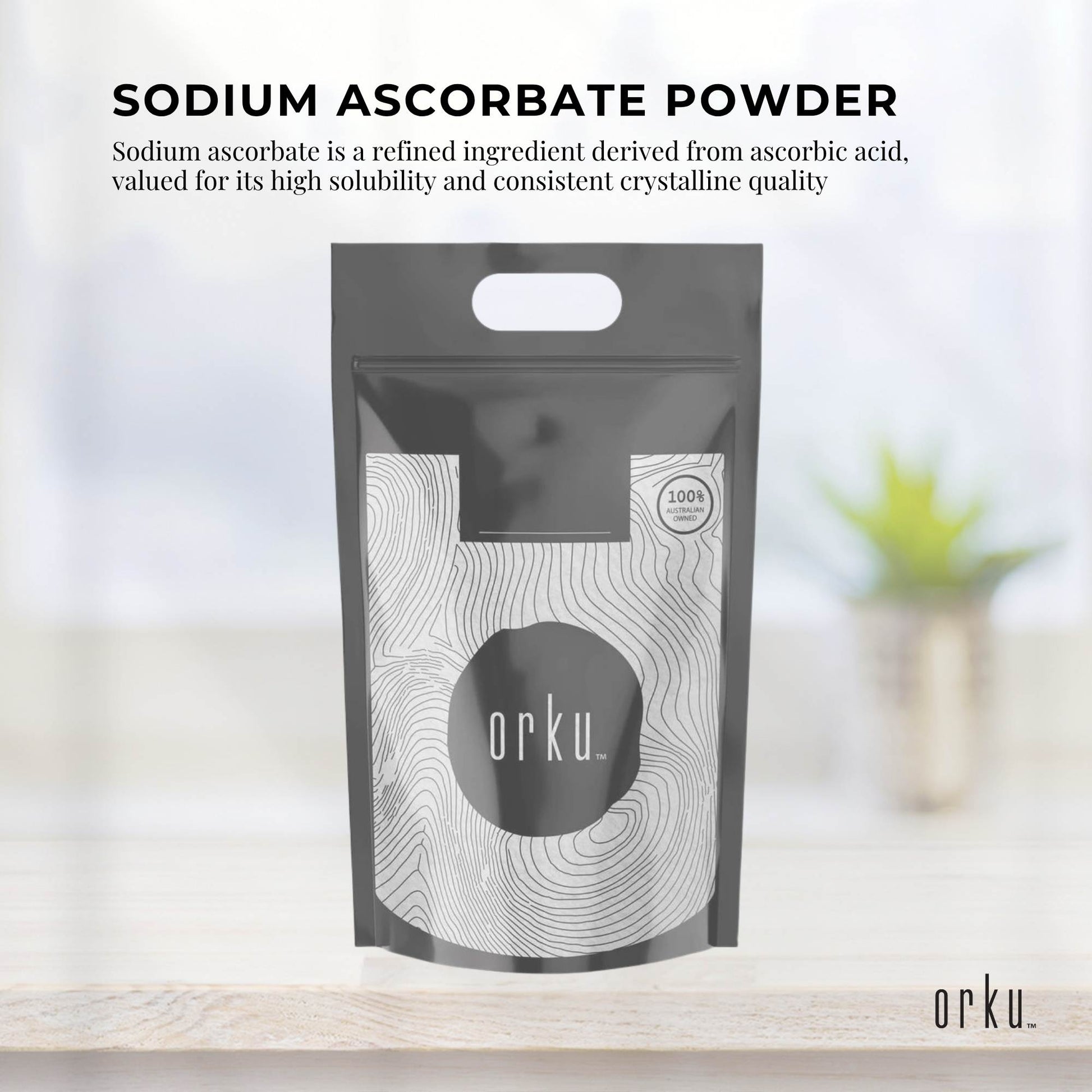 Orku 5kg Sodium Ascorbate - High Purity Soluble Crystalline Powder Ingredient