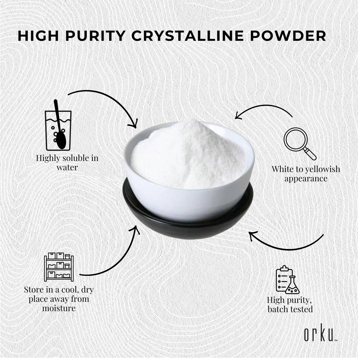 Orku 5kg Sodium Ascorbate - High Purity Soluble Crystalline Powder Ingredient