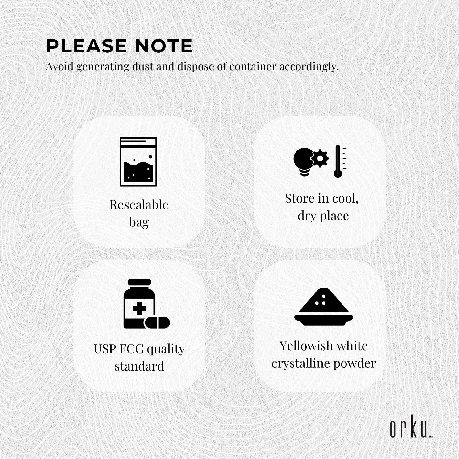 Orku 5kg Sodium Ascorbate - High Purity Soluble Crystalline Powder Ingredient