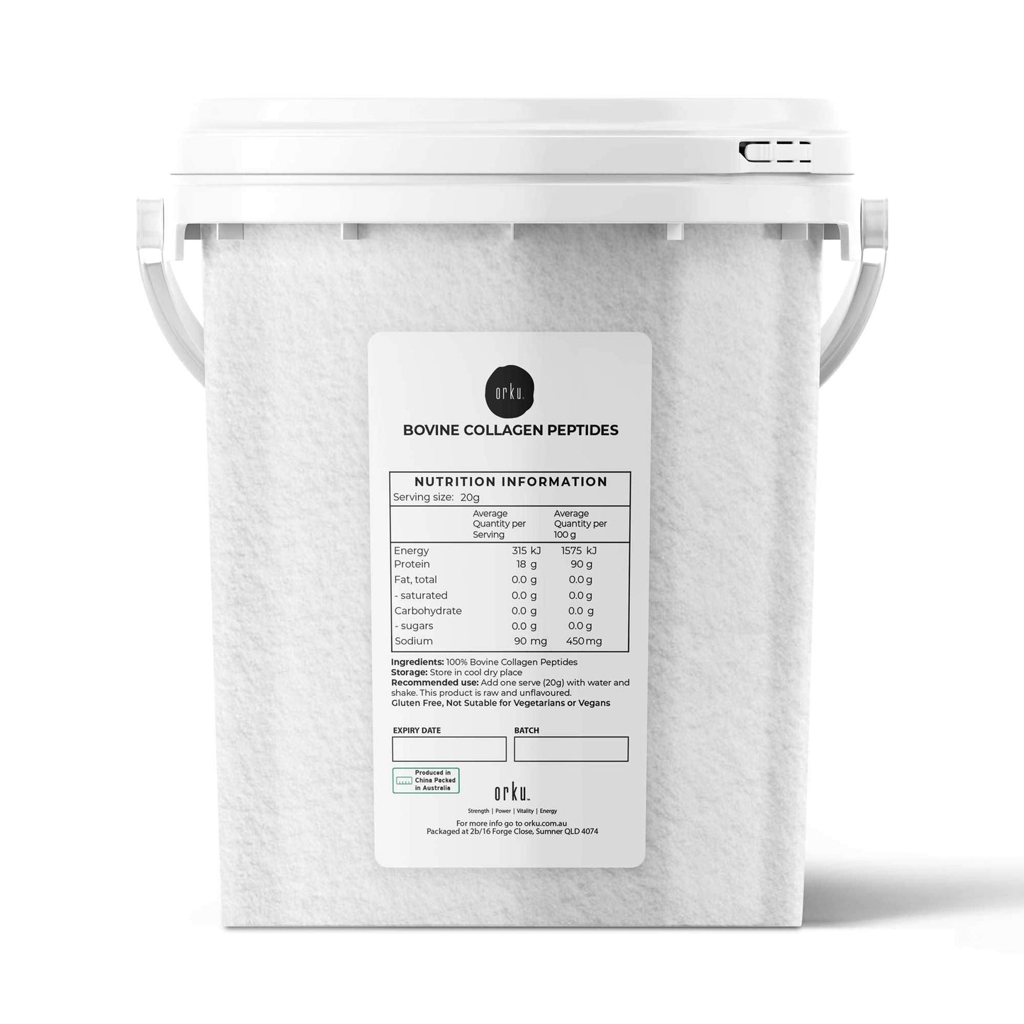 Orku 600g Bovine Collagen Peptides Powder Tub Hydrolysed Protein