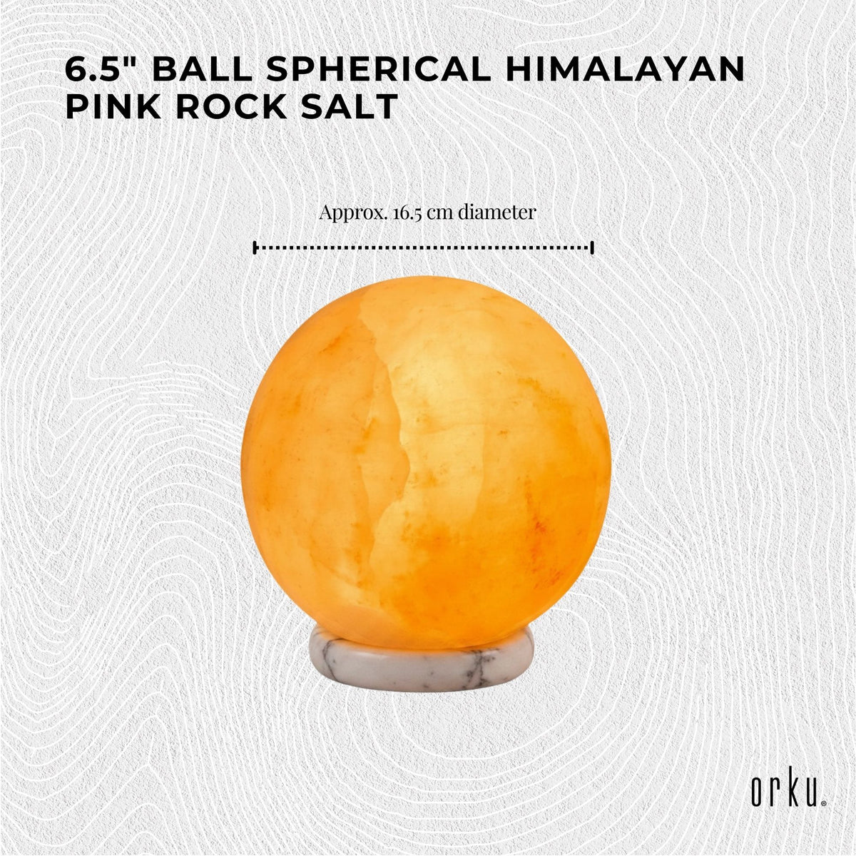Orku 16 cm Ball Shape Himalayan Pink Salt Lamp - Carved Sphere Night Light