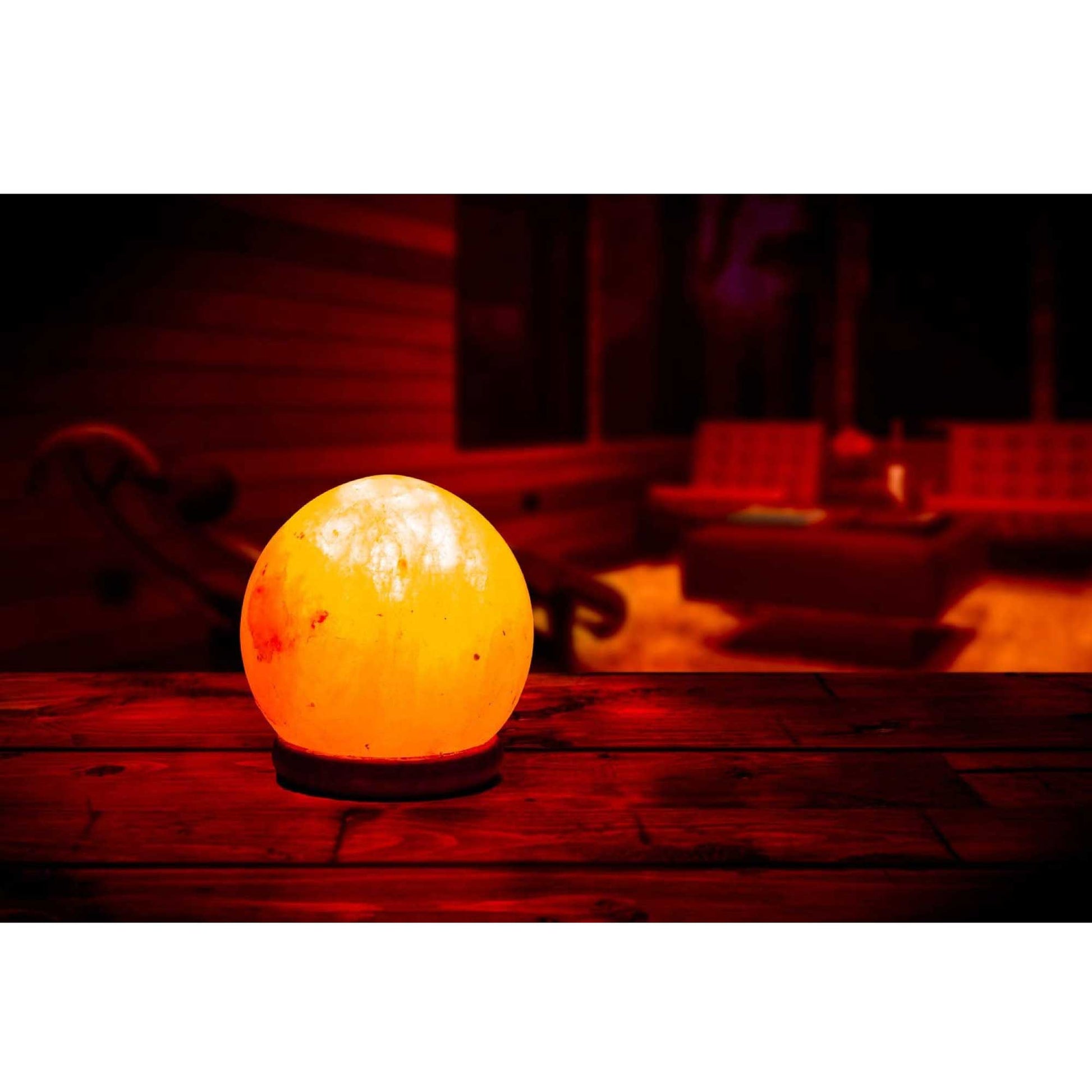 Orku 6.5" Ball Shape Himalayan Pink Salt Lamp - Carved Sphere Night Light