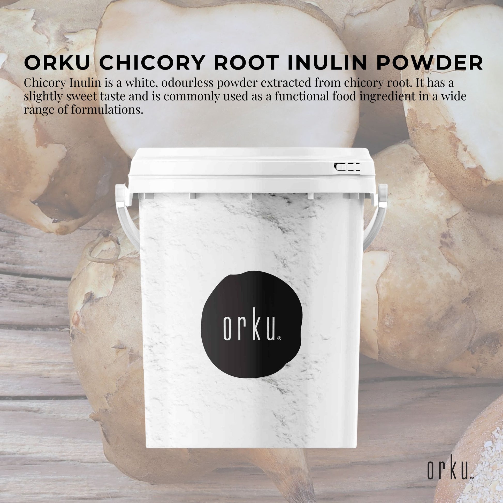 Orku 800g Chicory Root Inulin Powder Tub - Unflavoured Food Ingredient