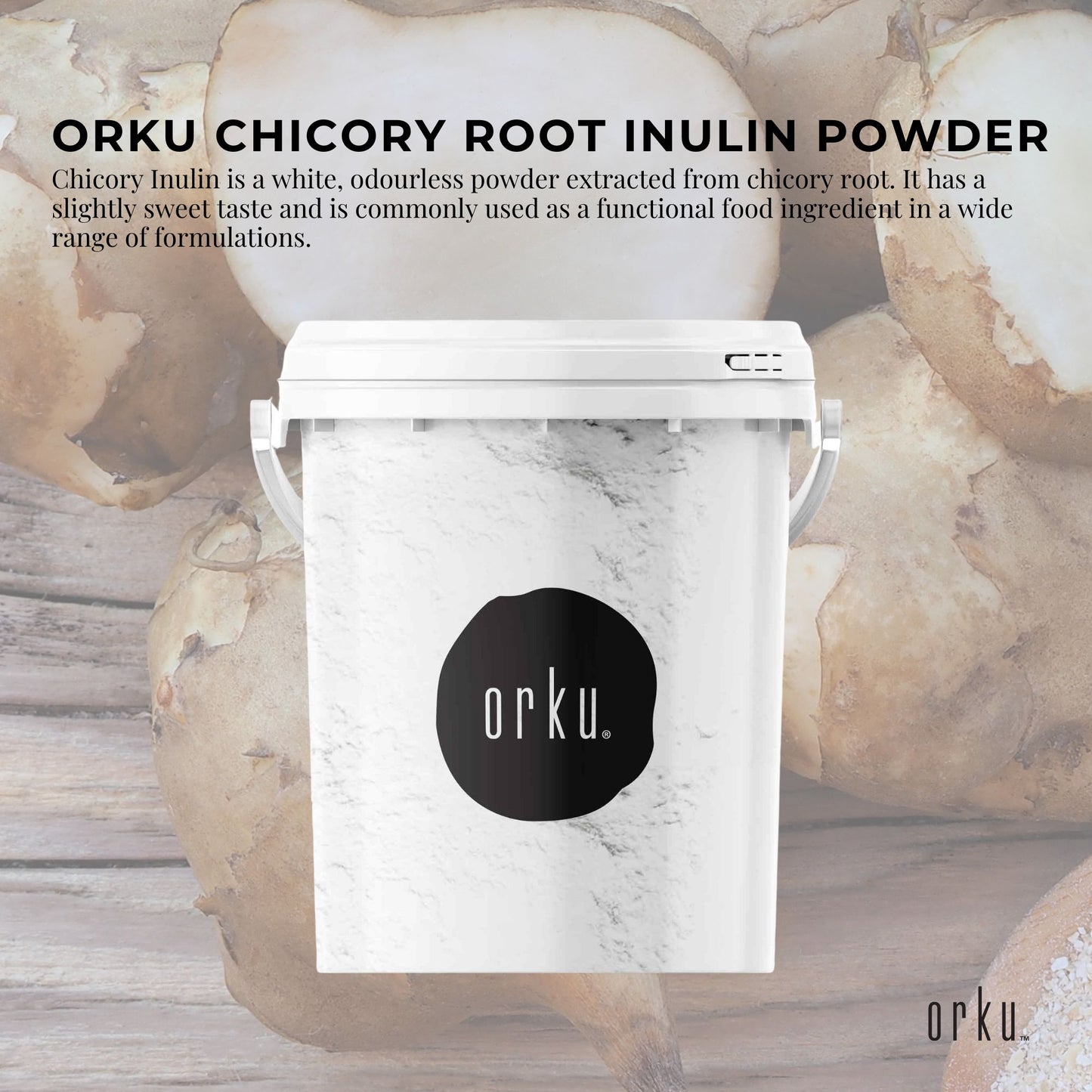 Orku Chicory Root Inulin Powder Tub - Unflavoured Food Ingredient