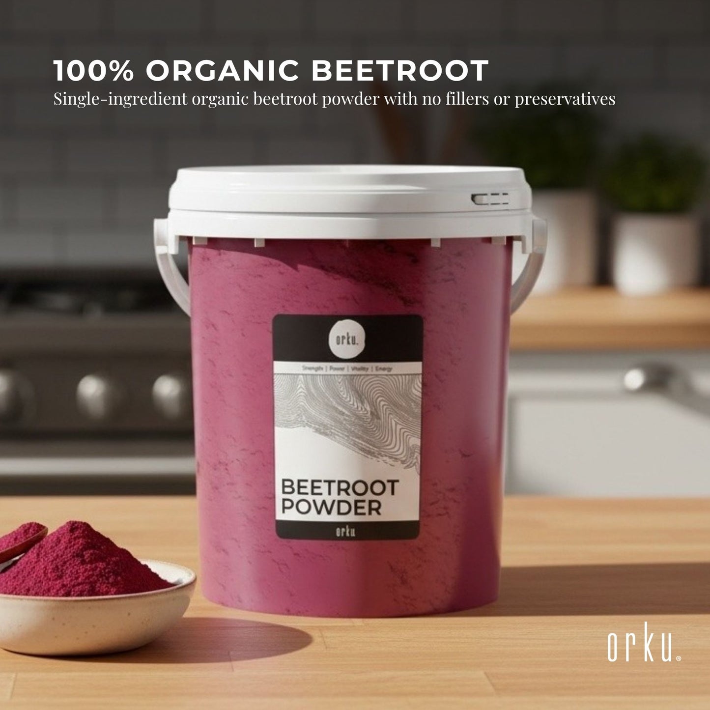 Orku 800g Organic Beetroot Powder ACO Certified 100% Pure Beet Root Tub