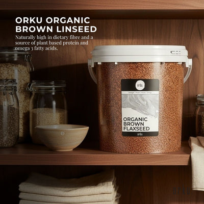Orku Organic BrownLinseed Flaxseed Whole Grain Non GMO - Tubs