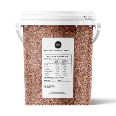 Orku 800g Organic Brown Linseed Flaxseed Whole Grain Non GMO - Tub