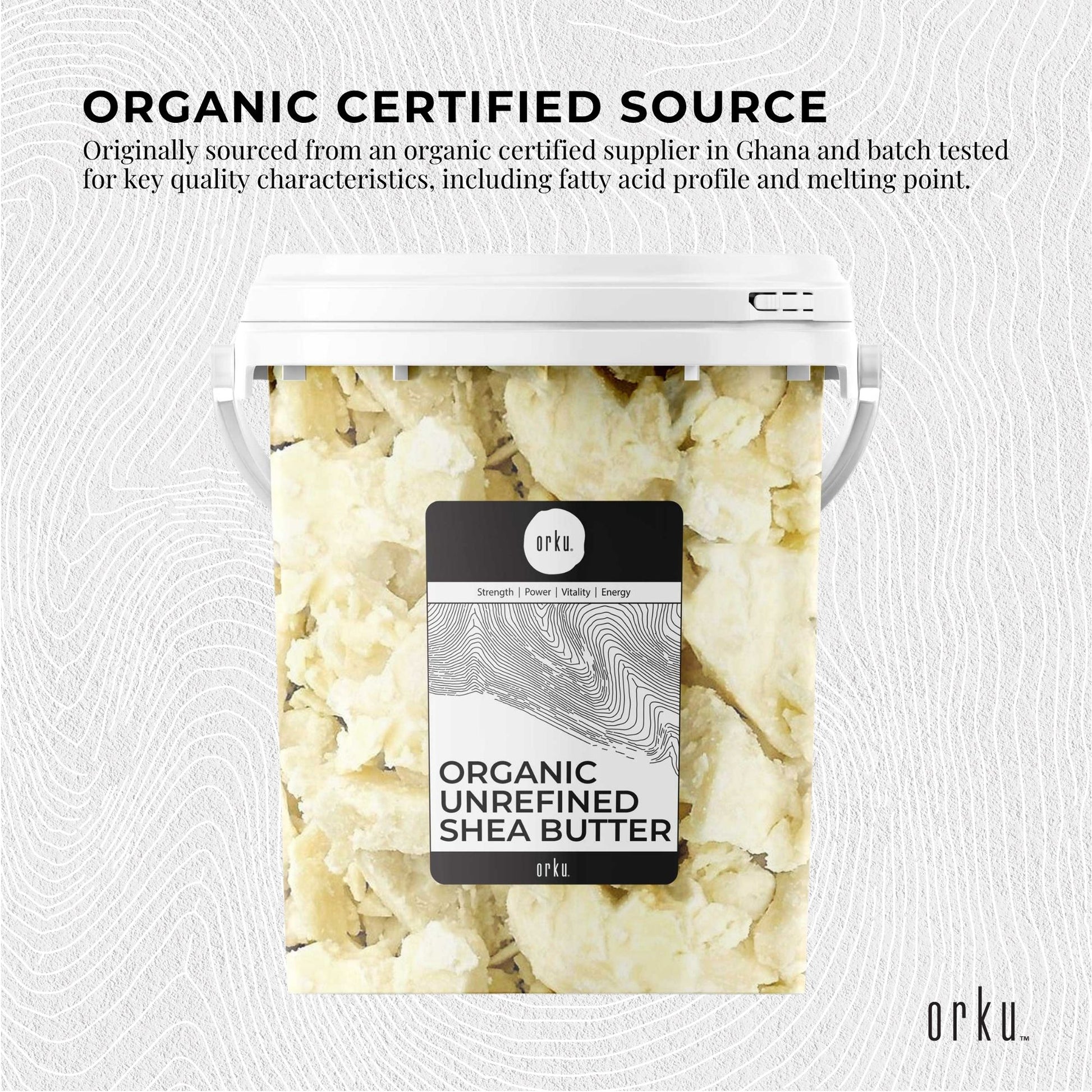 Orku 800g Organic Unrefined Shea Butter Tub Raw African Karite Chunks
