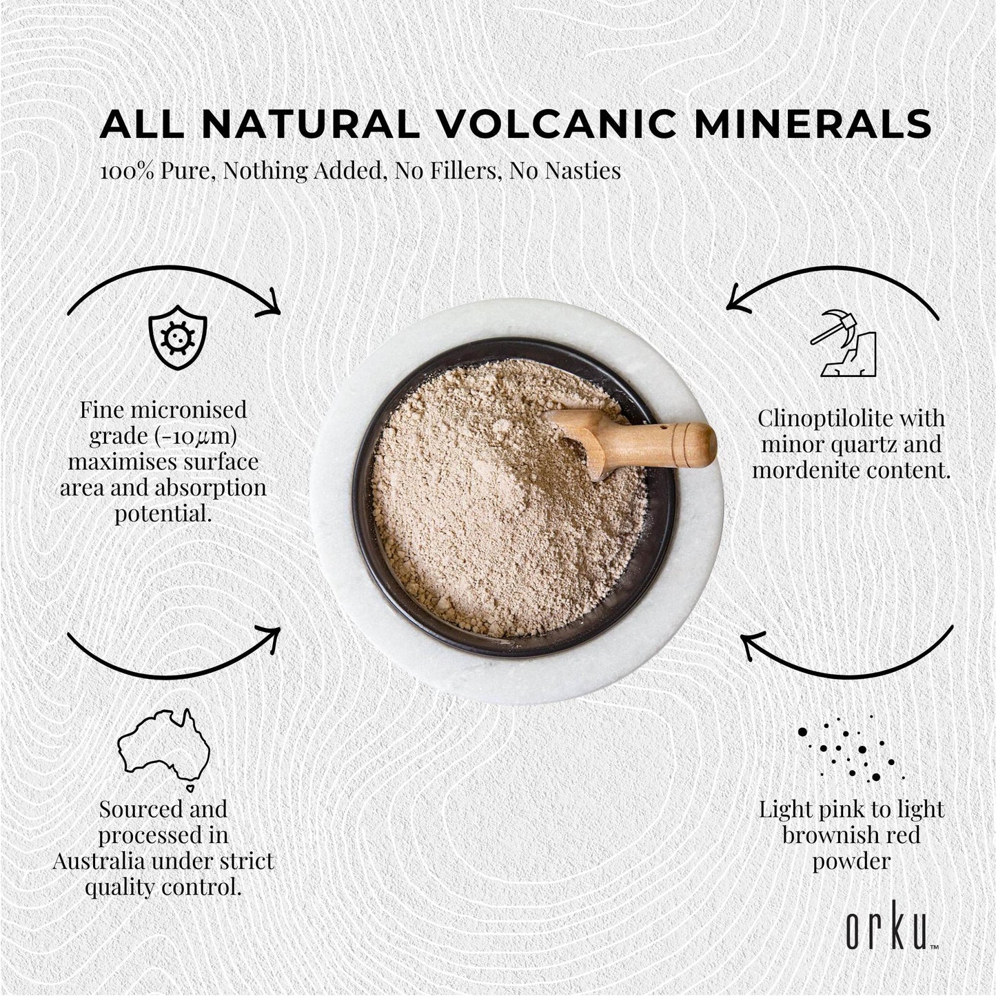 Orku 800g Ultrafine Micronised Zeolite Powder Tub Natural Clinoptilolite Mineral
