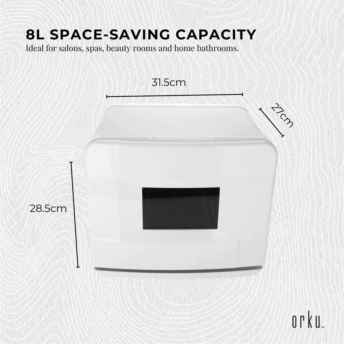 Orku 8L Electric Towel Warmer UV Cabinet Salon Spa White