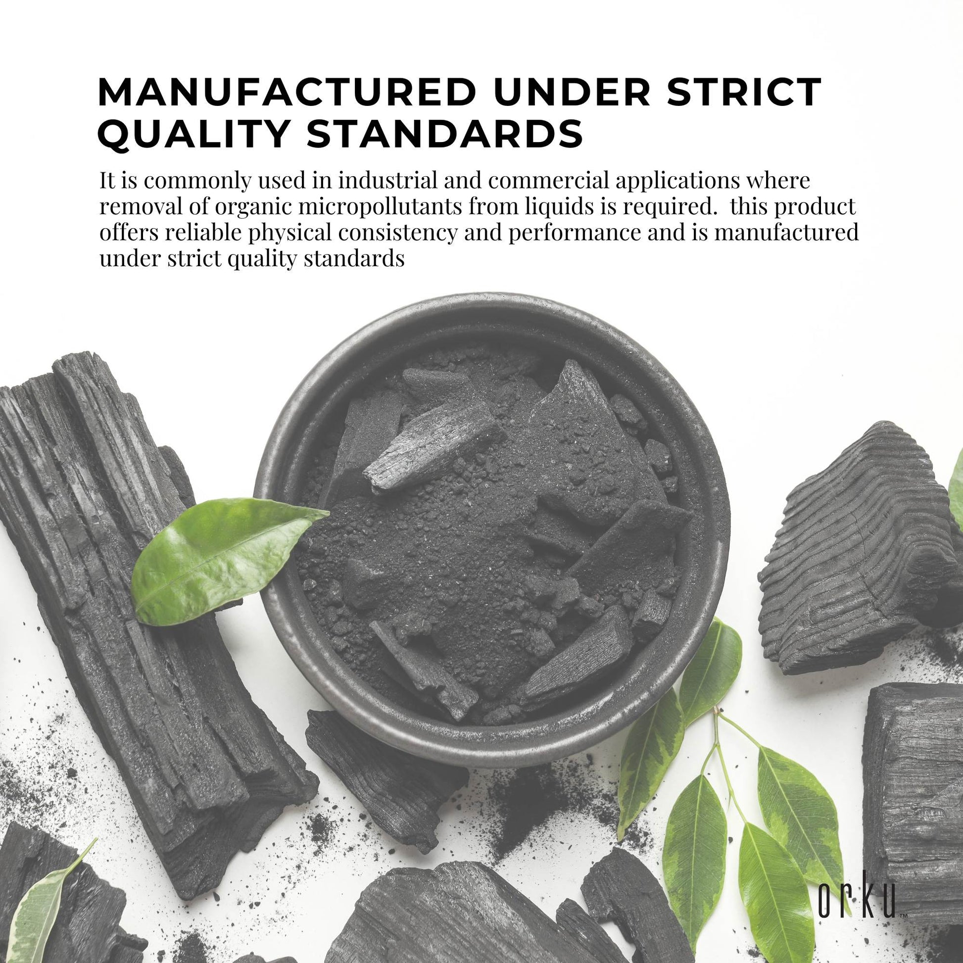 Orku Activated Carbon Powder Coconut Charcoal Bucket - Water Filtration