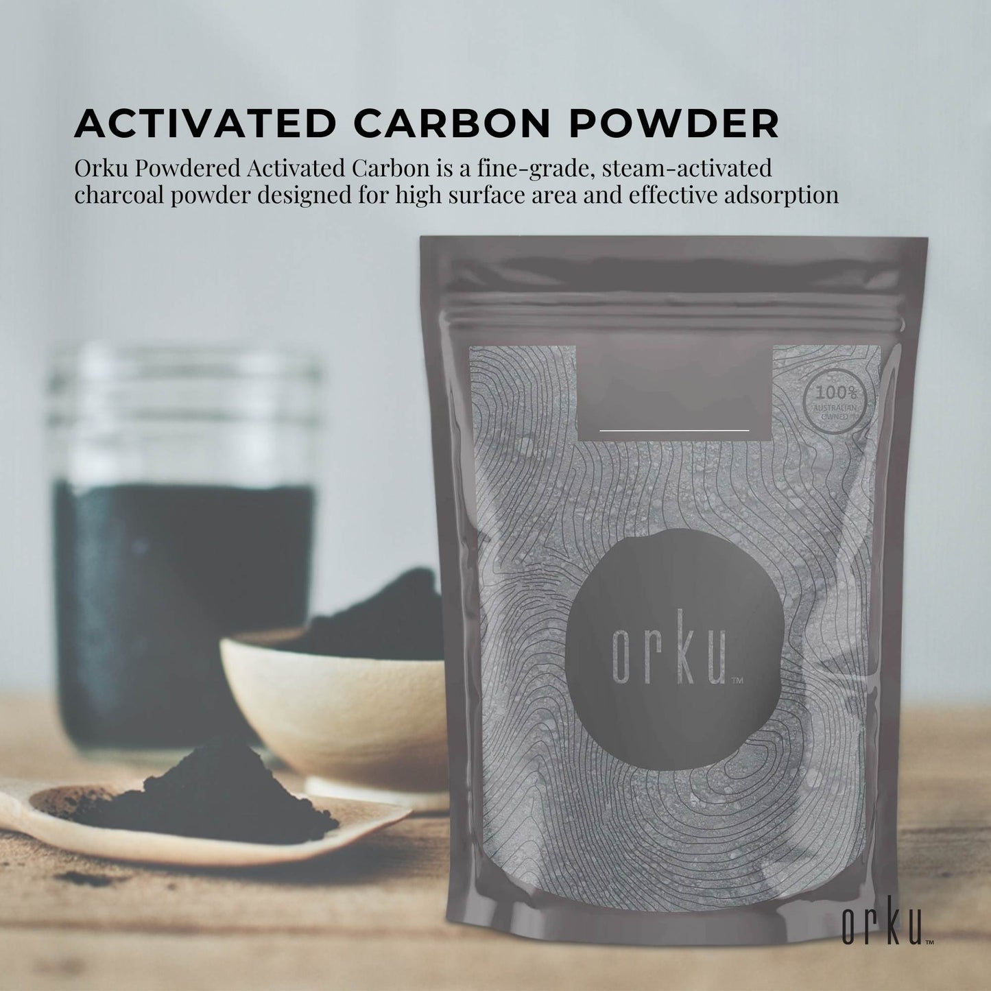 Orku 10g Activated Carbon Powder Coconut Charcoal - Water Filtration