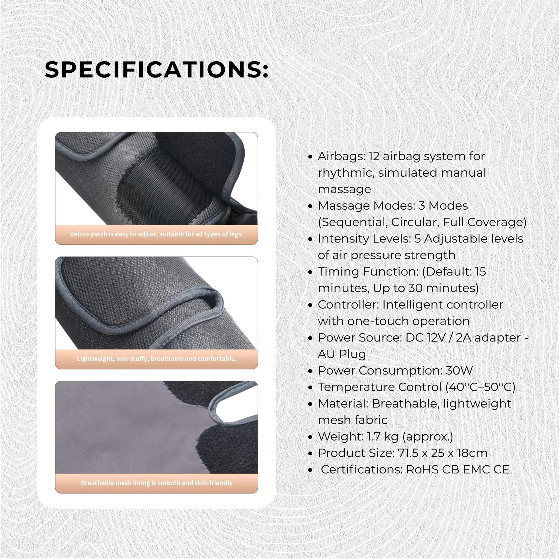 Orku Air Compression Leg Knee Foot Massager with Heat – Relaxation and Recovery