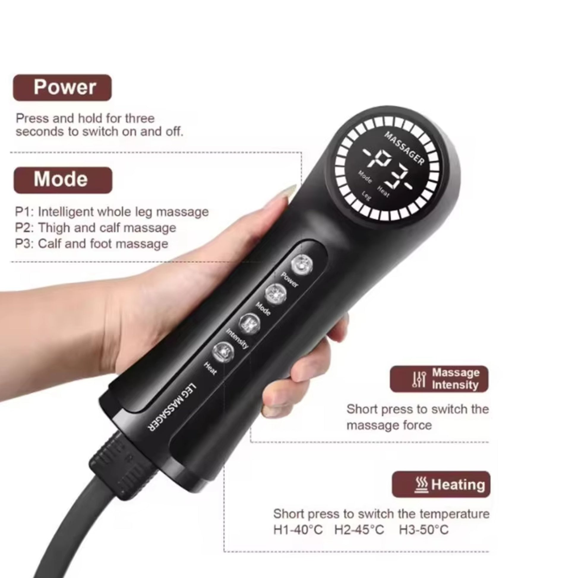 Orku Air Compression Leg Knee Foot Massager with Heat – Relaxation and Recovery