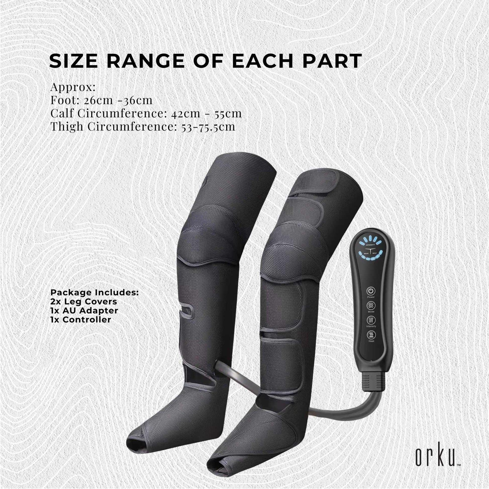 Orku Air Compression Leg Knee Foot Massager with Heat – Relaxation and Recovery