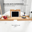 Orku Bamboo Bath Tray Caddy Adjustable - Spa Book Wine + Accessories Holder
