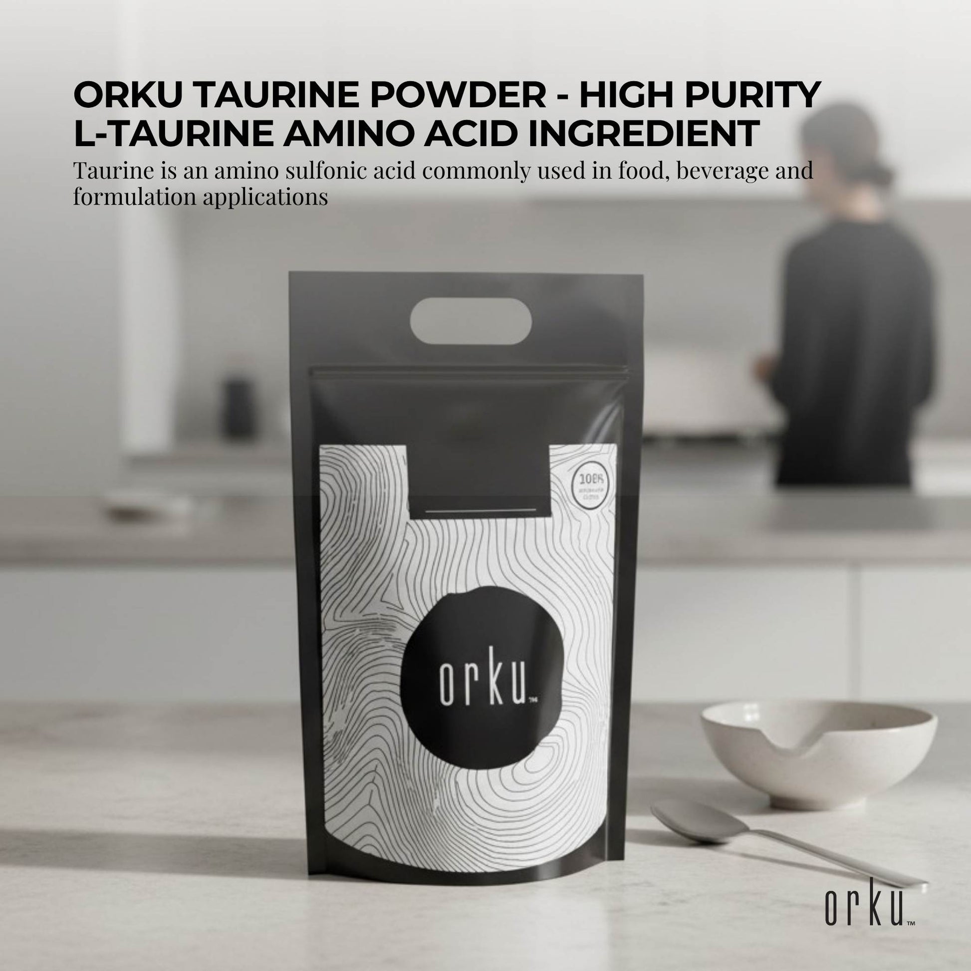Orku Bulk 10Kg Taurine Powder High Purity L-Taurine Amino Acid Ingredient