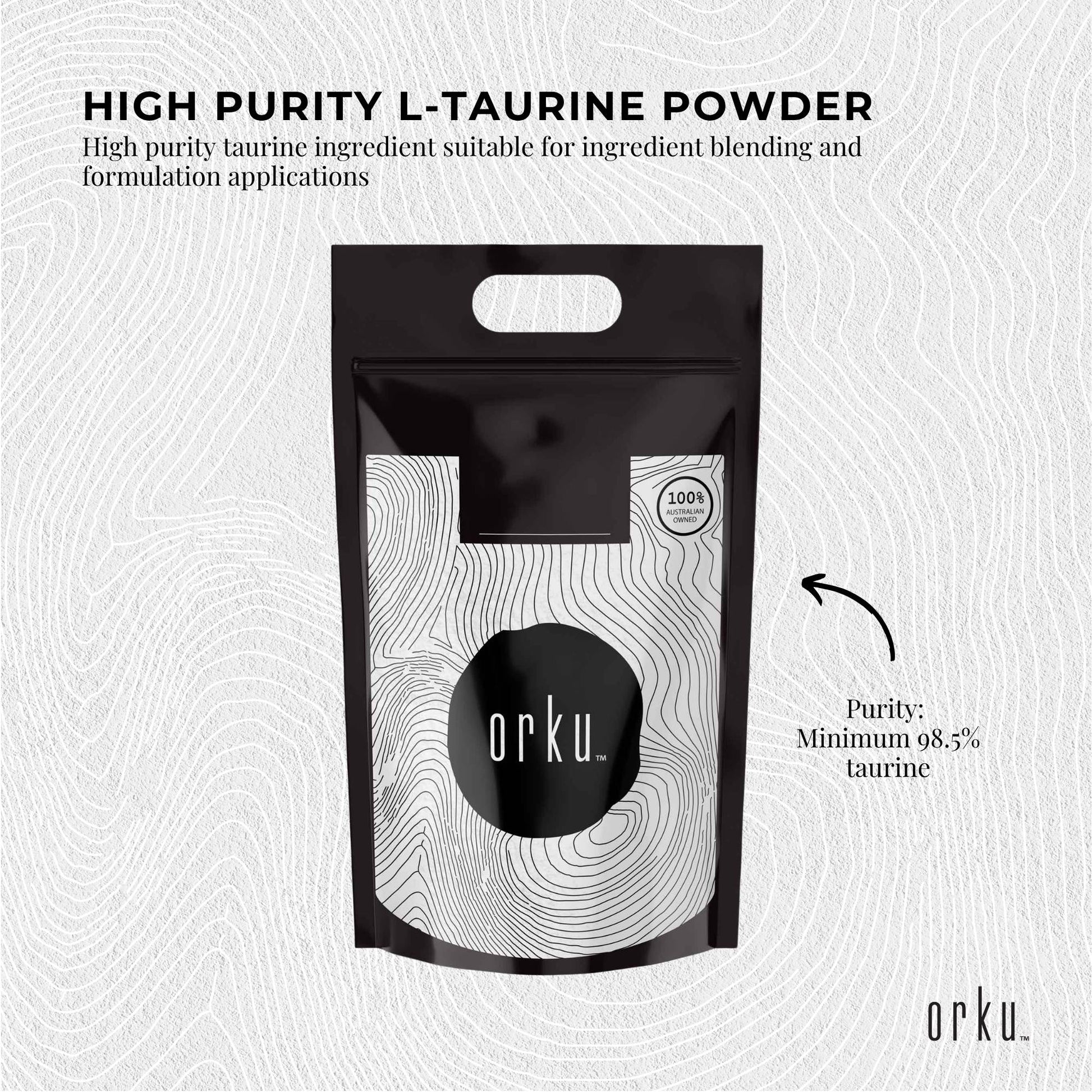 Orku Bulk 10Kg Taurine Powder High Purity L-Taurine Amino Acid Ingredient