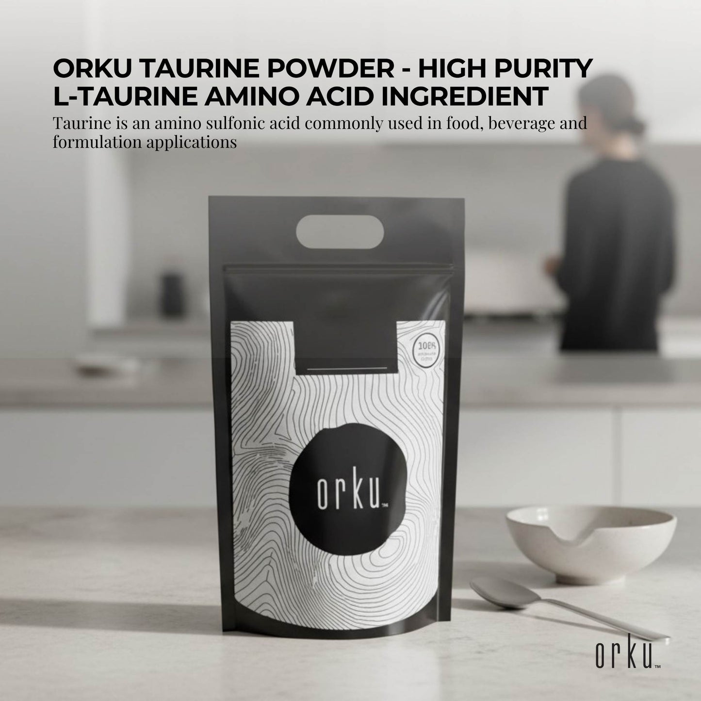 Orku Bulk 20Kg Taurine Powder High Purity L-Taurine Amino Acid Ingredient