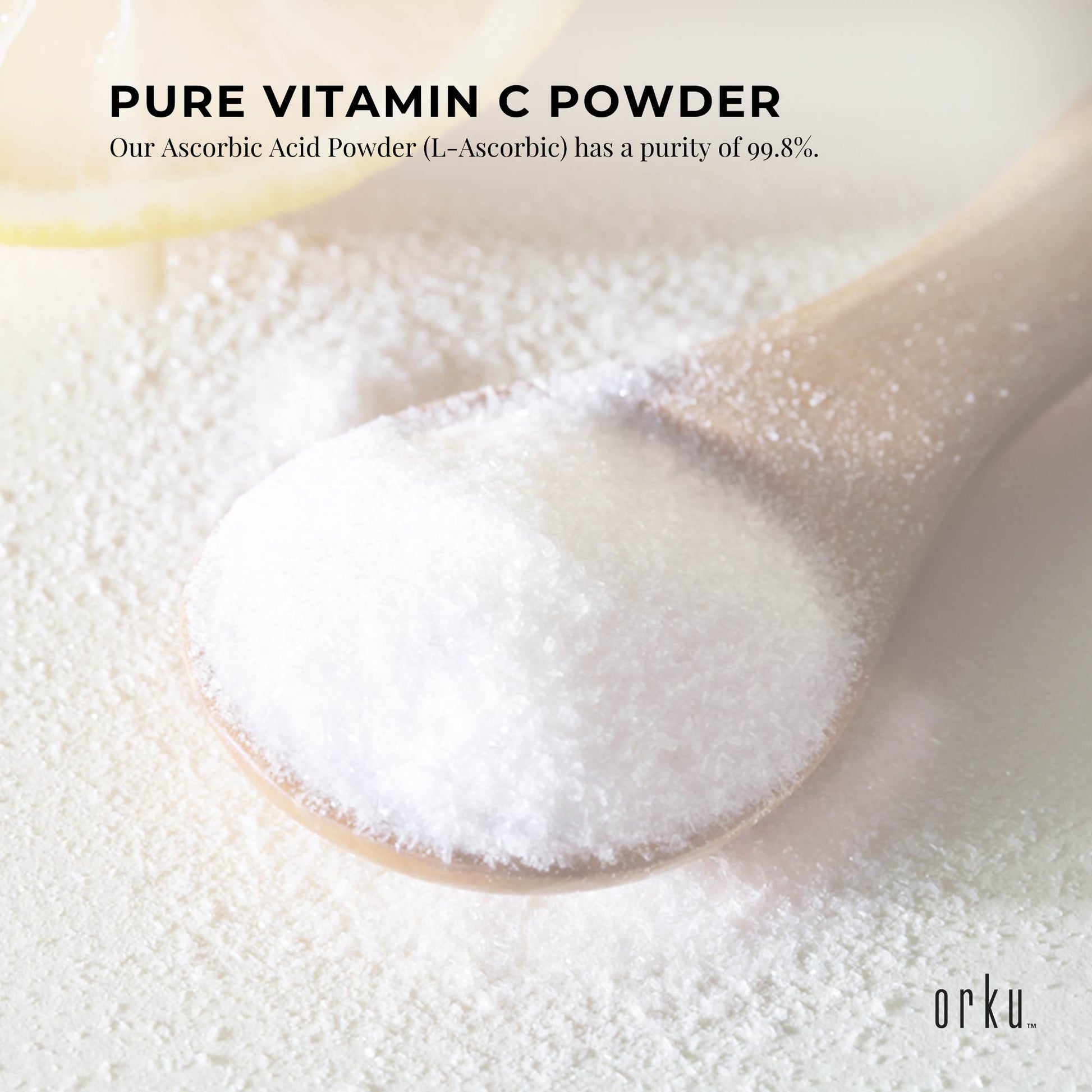 Orku Bulk 20Kg Vitamin C Powder Pure L-Ascorbic Acid - USP Grade Non-GMO
