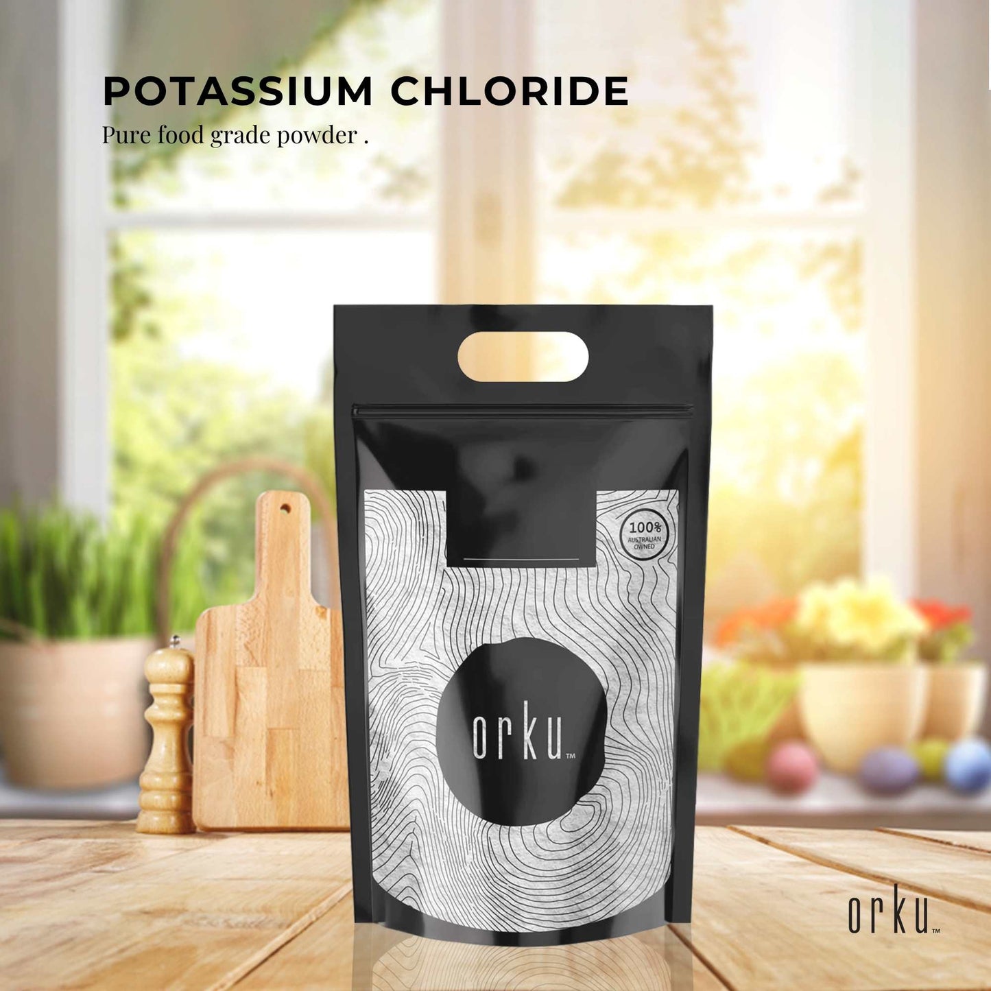 Orku Bulk Potassium Chloride Powder (KCl) - Food Grade E508 Salt Substitute