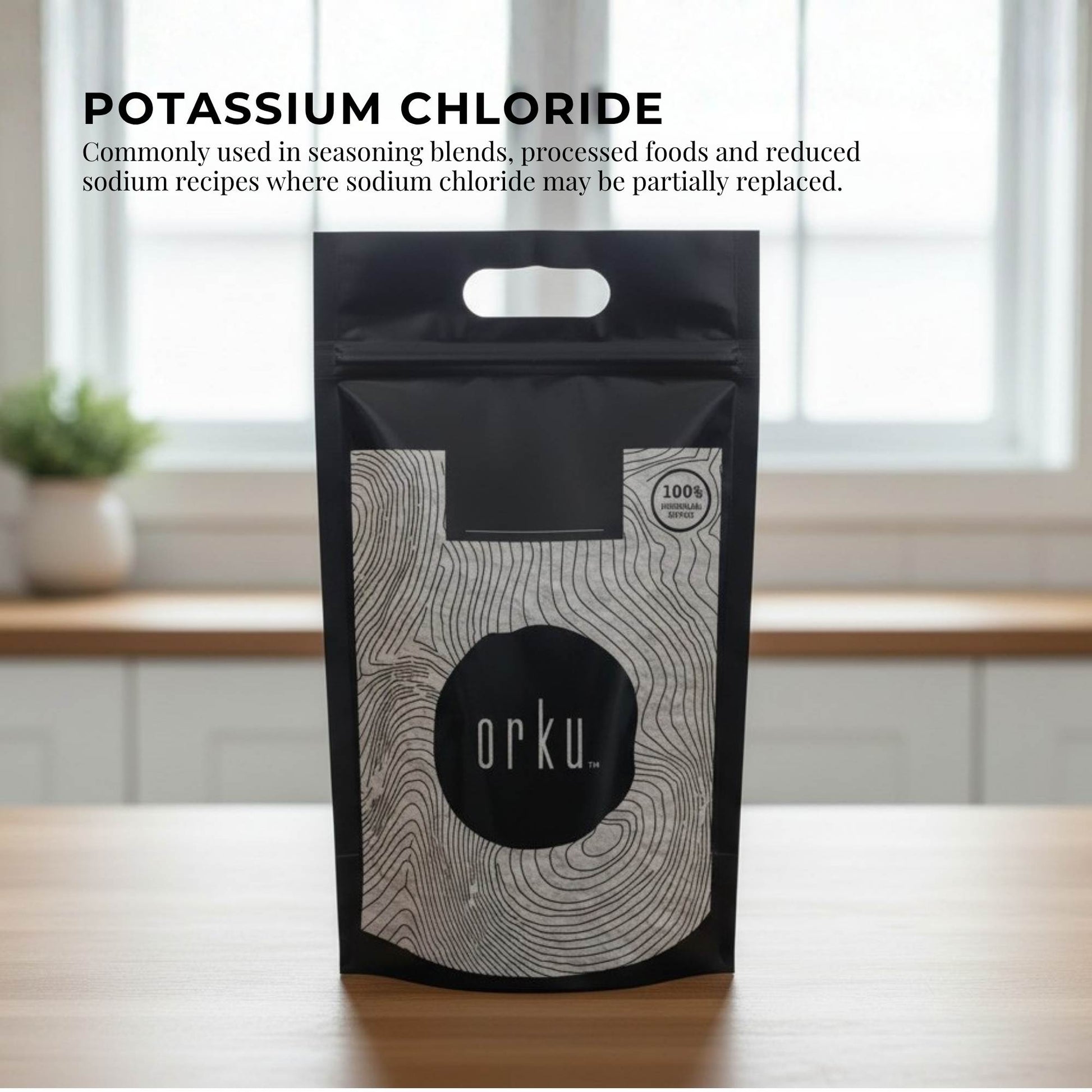 Orku Bulk Potassium Chloride Powder (KCl) - Food Grade E508 Salt Substitute