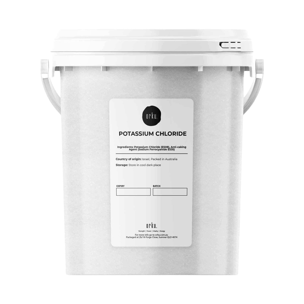 Orku Bulk Potassium Chloride Powder Tub - Food Grade E508 Salt Substitute