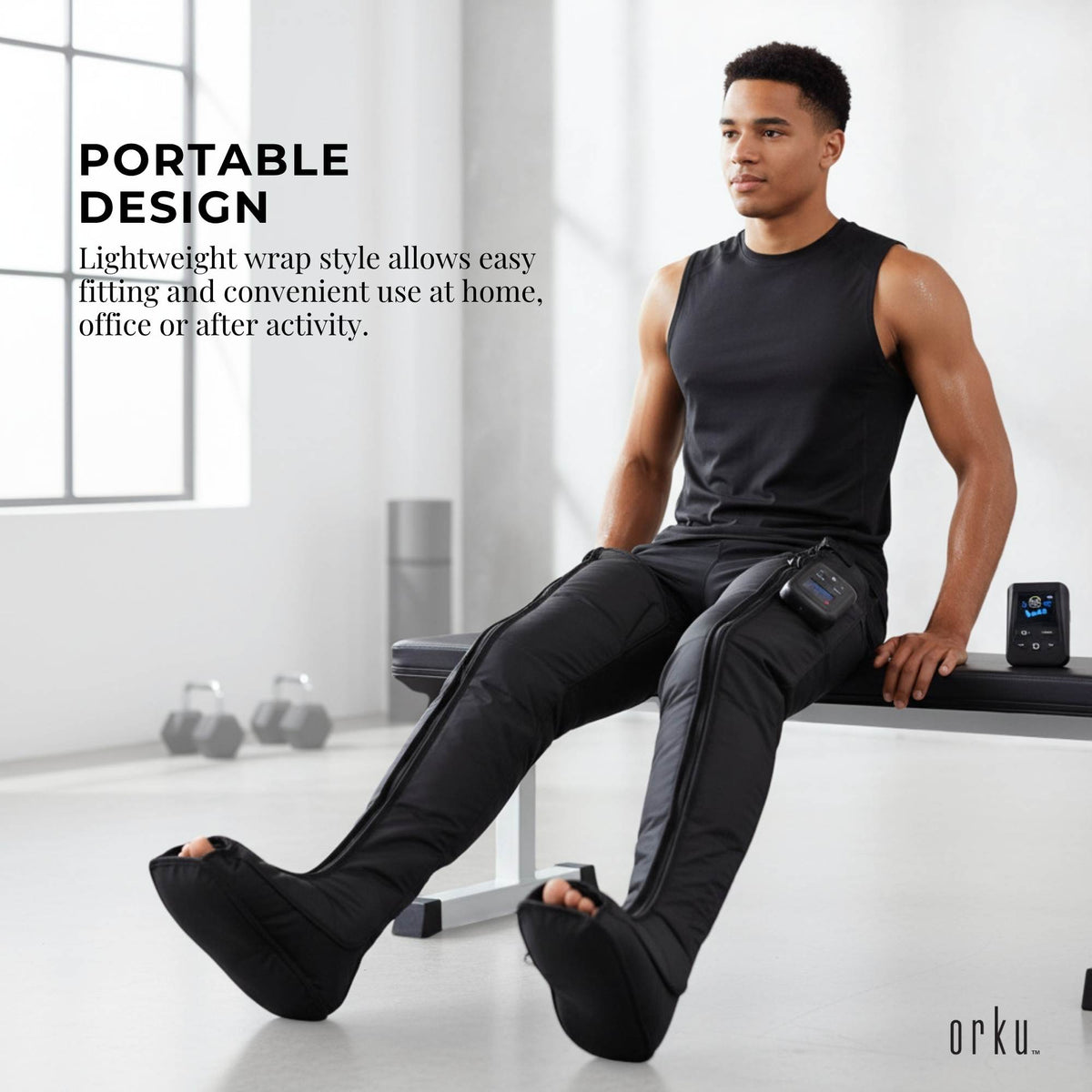 Orku Cordless Full Leg Air Compression Massager Boots - Rechargeable Large