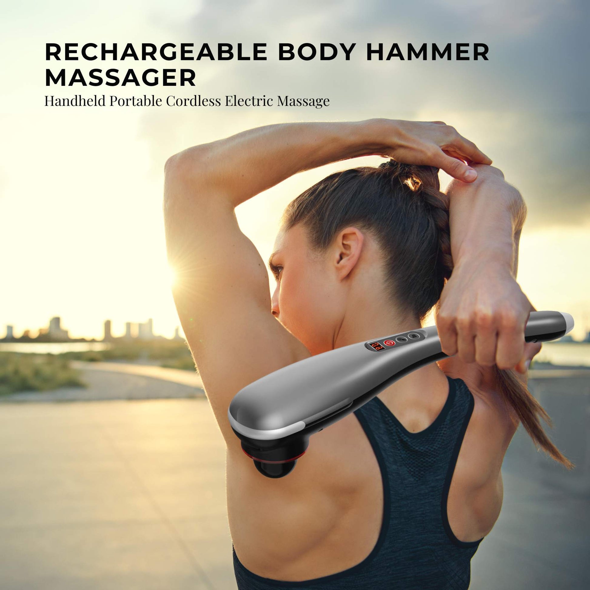 Orku Cordless Handheld Body Hammer Massager - Rechargeable 7 Massage Heads