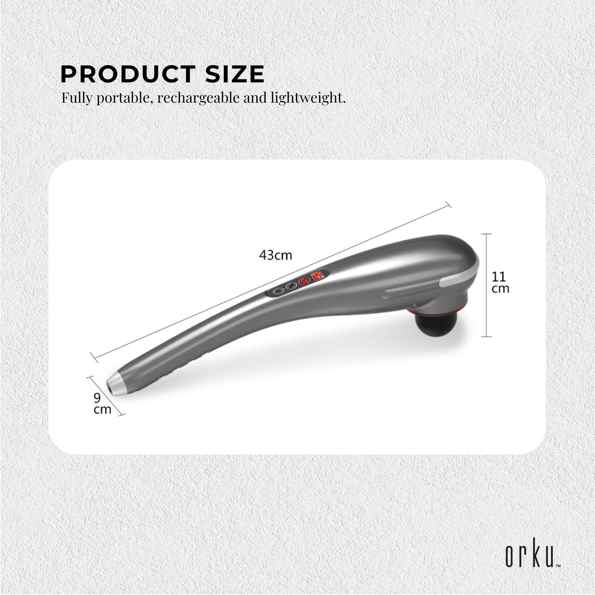 Orku Cordless Handheld Body Hammer Massager - Rechargeable 7 Massage Heads